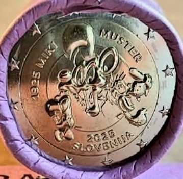 Slovenia. 2 Euro 2025 "Miki Muster" (25 coins) in roll (No reserve price)