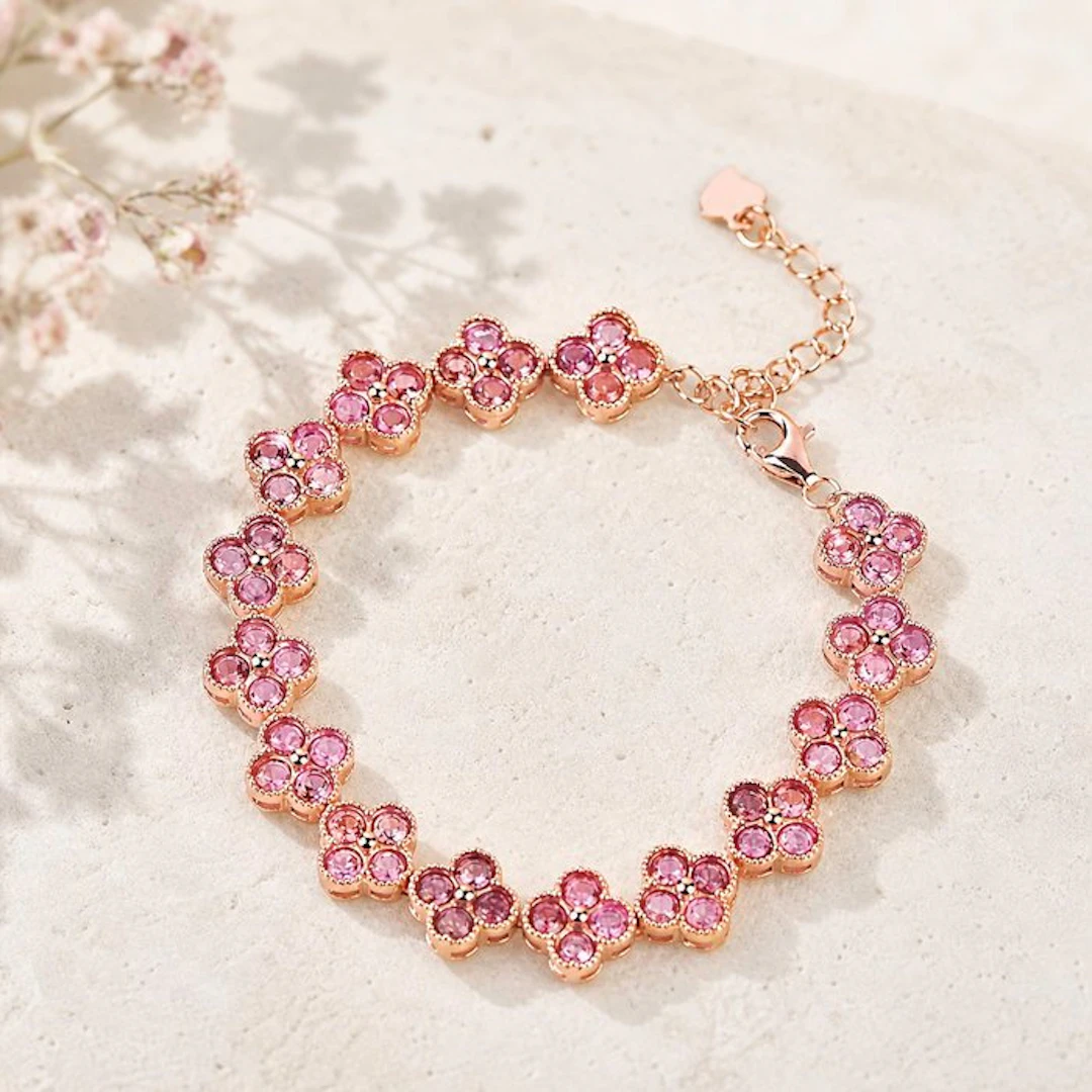 No reserve price - Bracelet Silver - Tourmaline - Certified