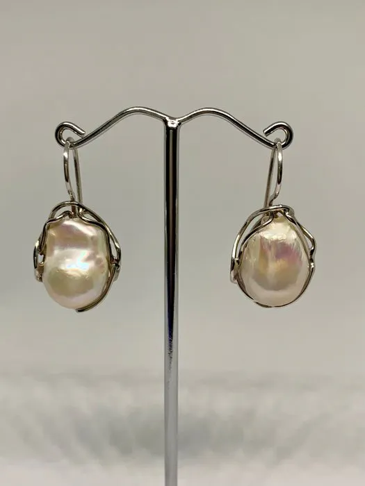 Pearl - Silver - Earrings - Baroque pearls