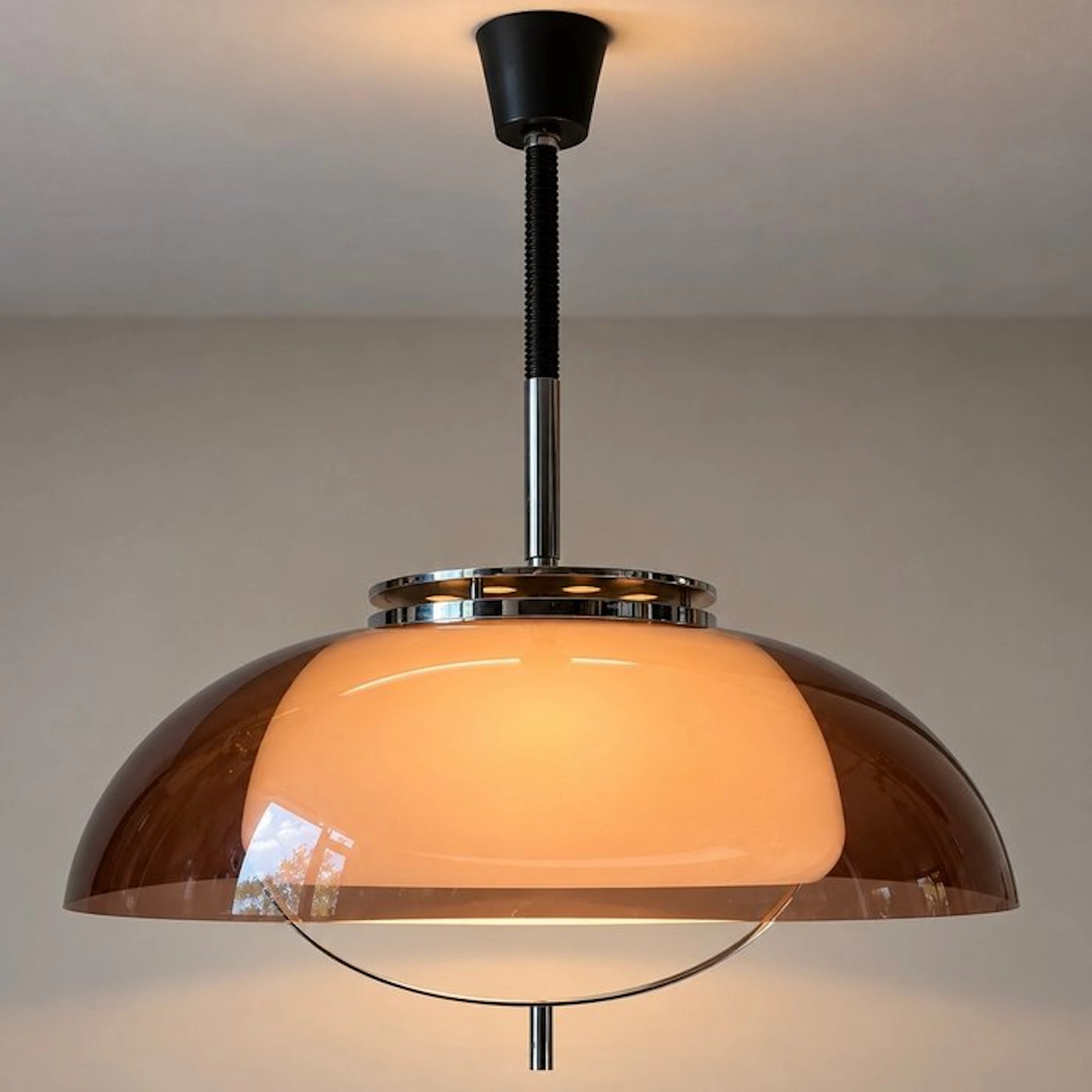 Dijkstra - Hanging lamp - Acrylic & Chrome - Atomic Space Age