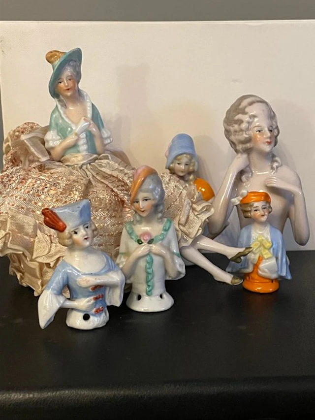 Figurine - Porcelain half-dolls (6) - Porcelain