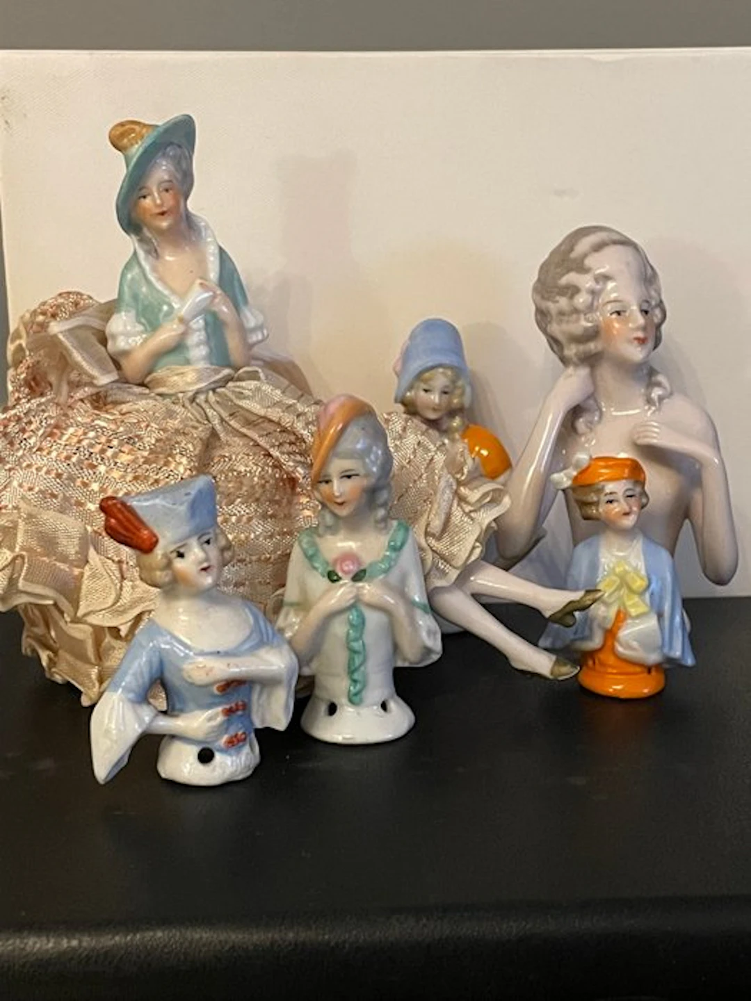 Figurine - Porcelain half-dolls (6) - Porcelain