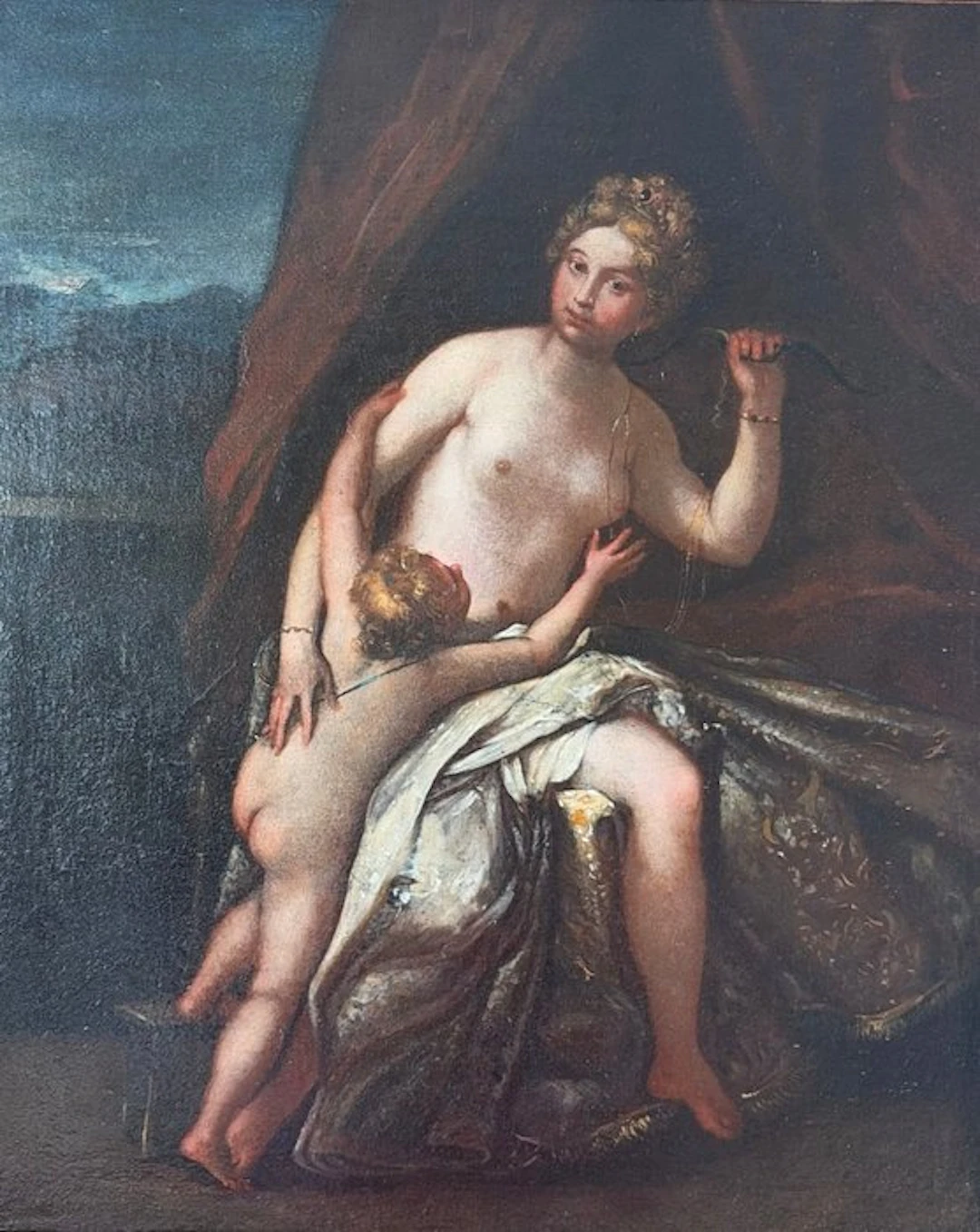 Cerchia di Francesco Albani (XVII) - Venere e Cupido