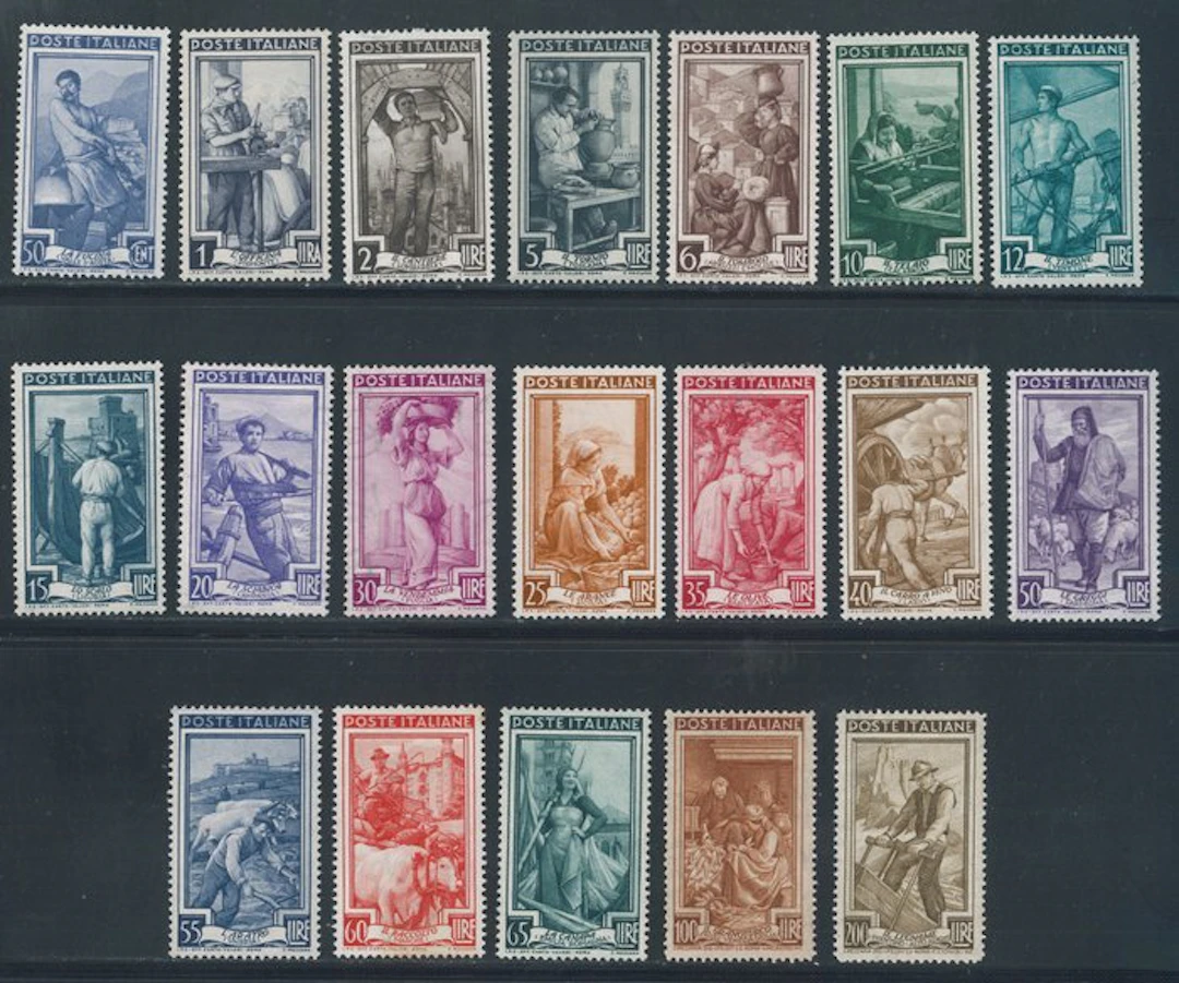Italian Republic - Thread wheel work, complete series no. 634/652.