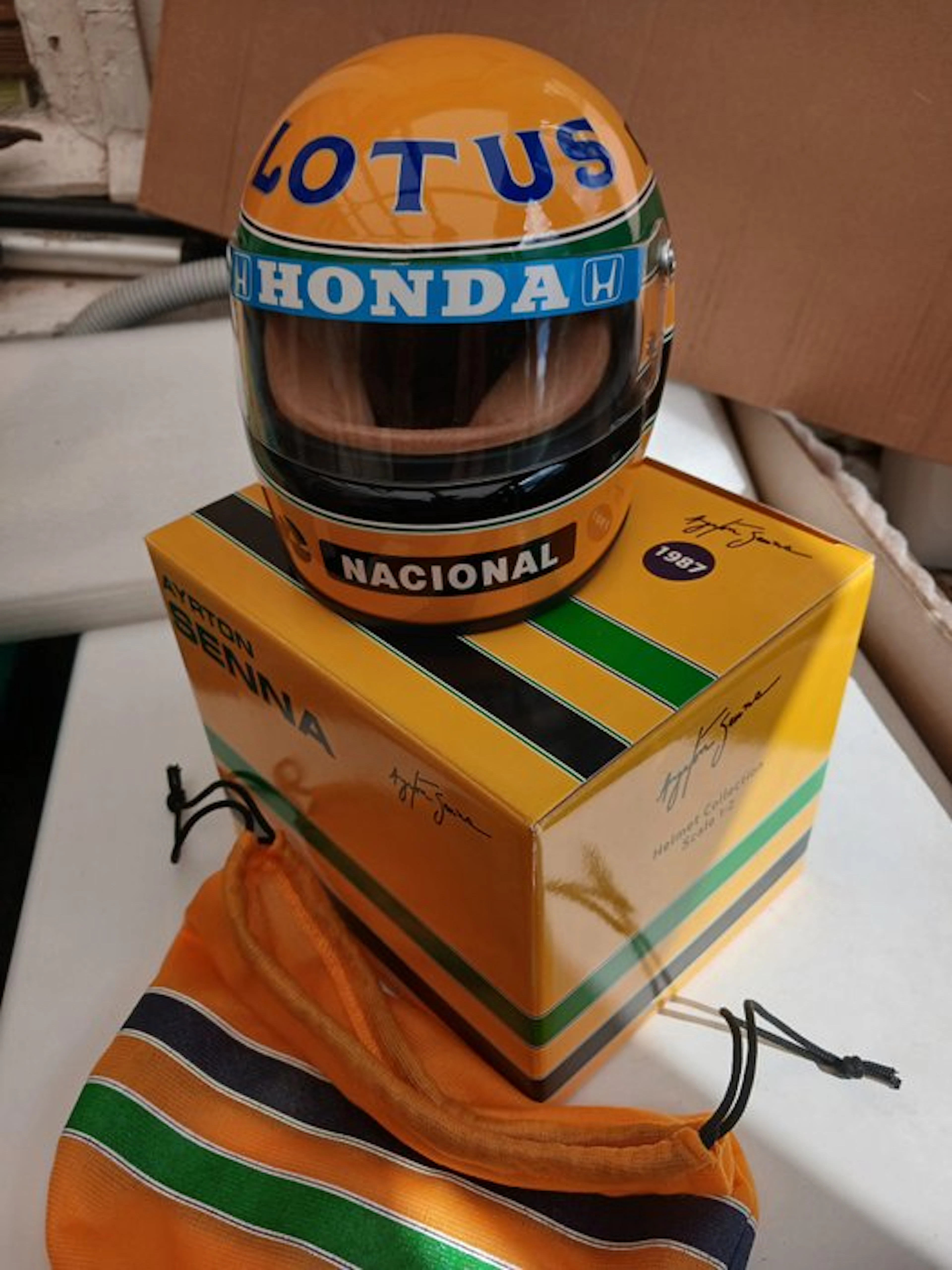Monaco Grand Prix - Ayrton Senna - 1987 - Scale 1/2 helmet