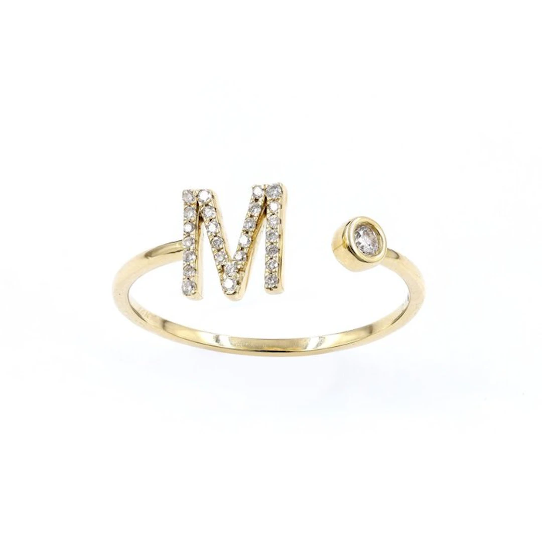 Ring - 14 kt. Yellow gold - 0.16ct. tw. Diamond (Natural)
