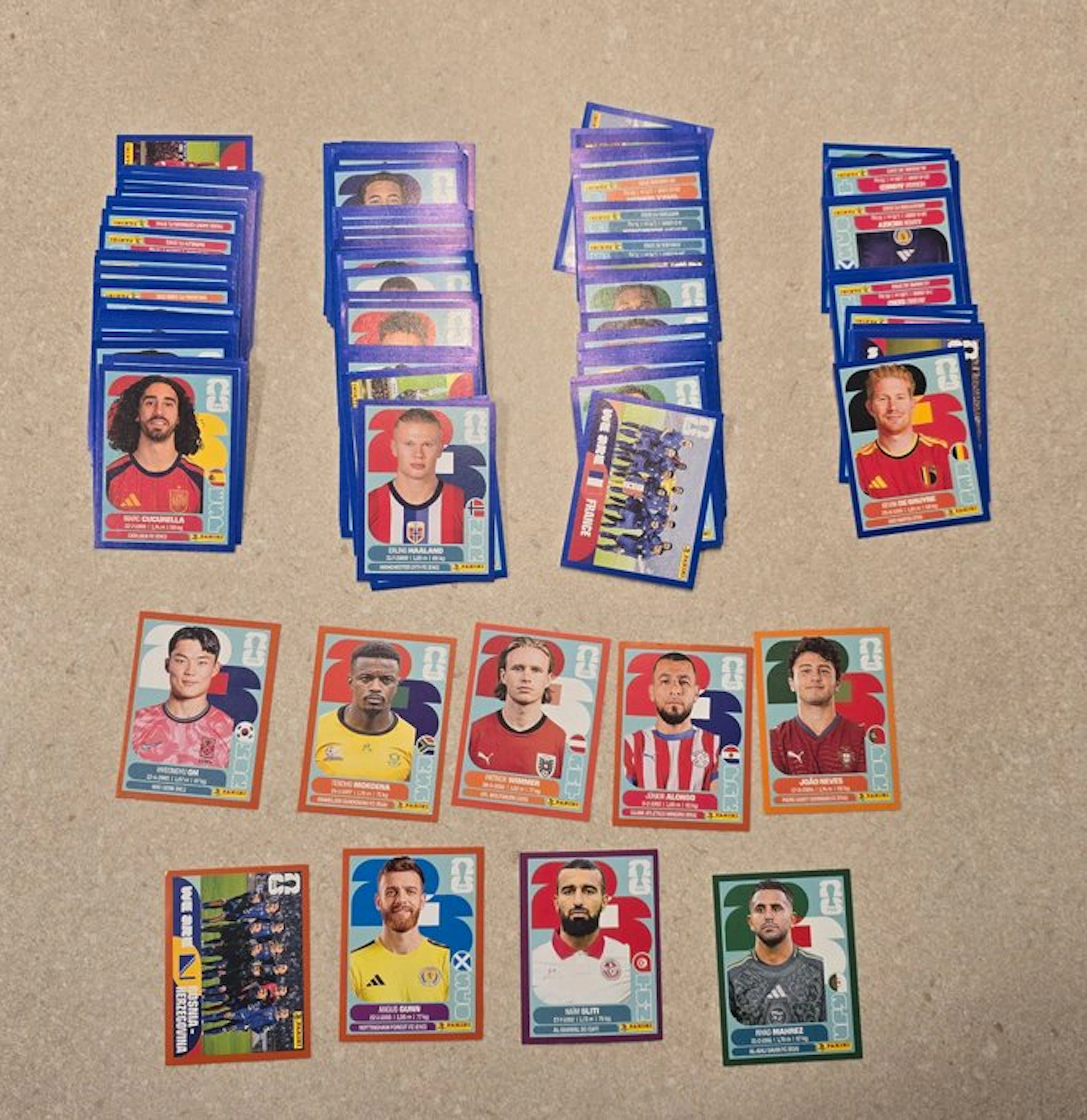 2022 Panini Copa Mundial 2026 Erling Haaland, Marc Cucurella Sticker - Mint (M)