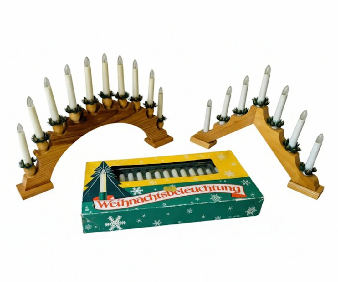 Vintage Weihnachtsbeleuchtung Set (3-teilig) – 2x...