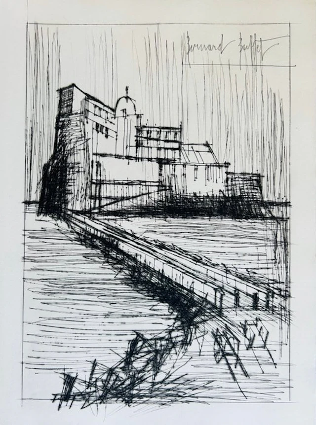 Bernard Buffet (1928-1999) - La Citadelle - Pointe-sèche originale signée