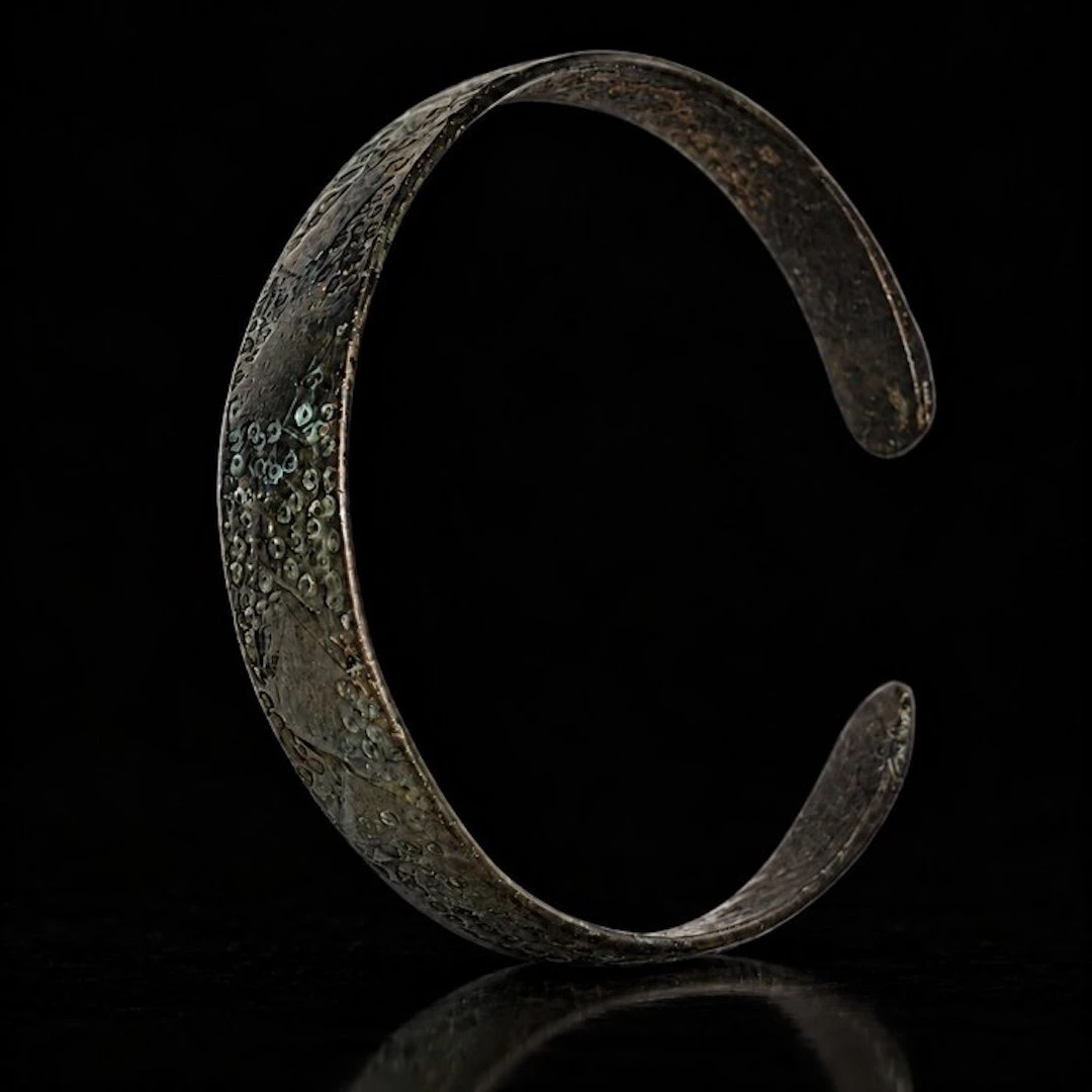 Medieval / Viking Era Decorated Bronze Bracelet / Arm Ring (No reserve price)