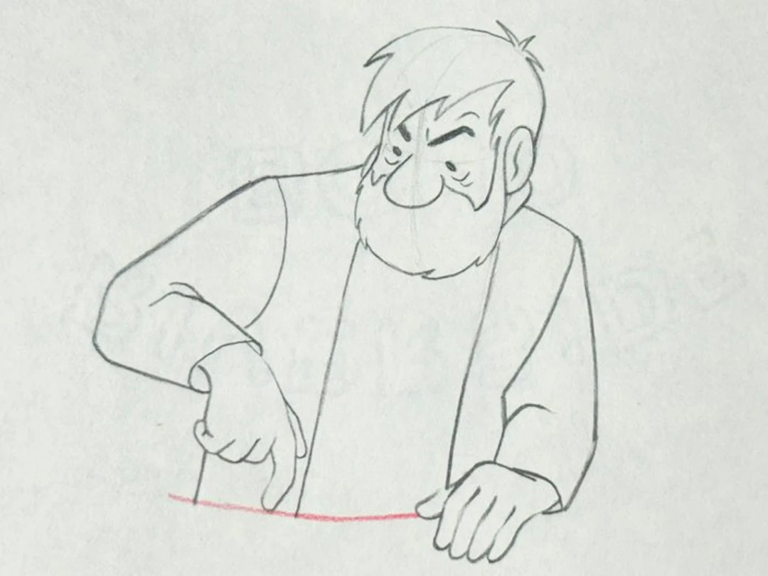Tintin - 1 Original Production drawing - Captain Haddock...