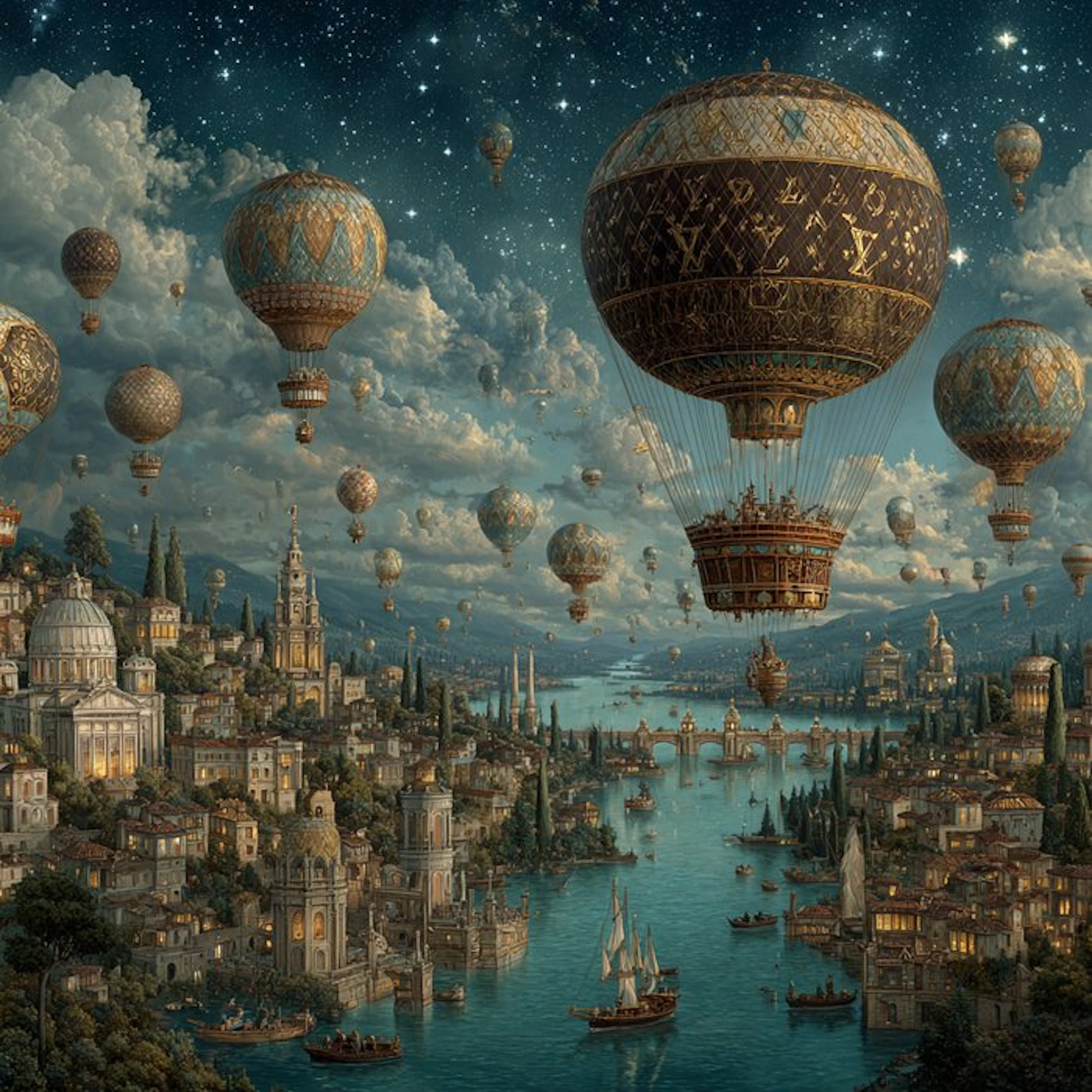 I_KONIQ - Intricate floating balloon surreal scene