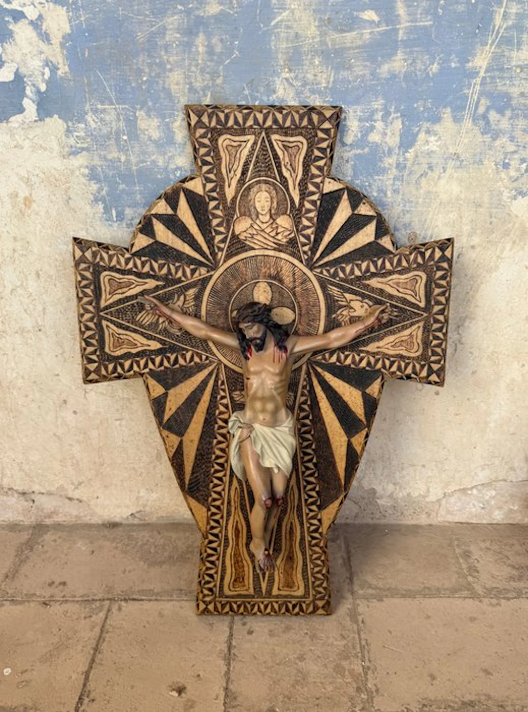 Crucifix - Wood - Twentieth Century - 56 cm