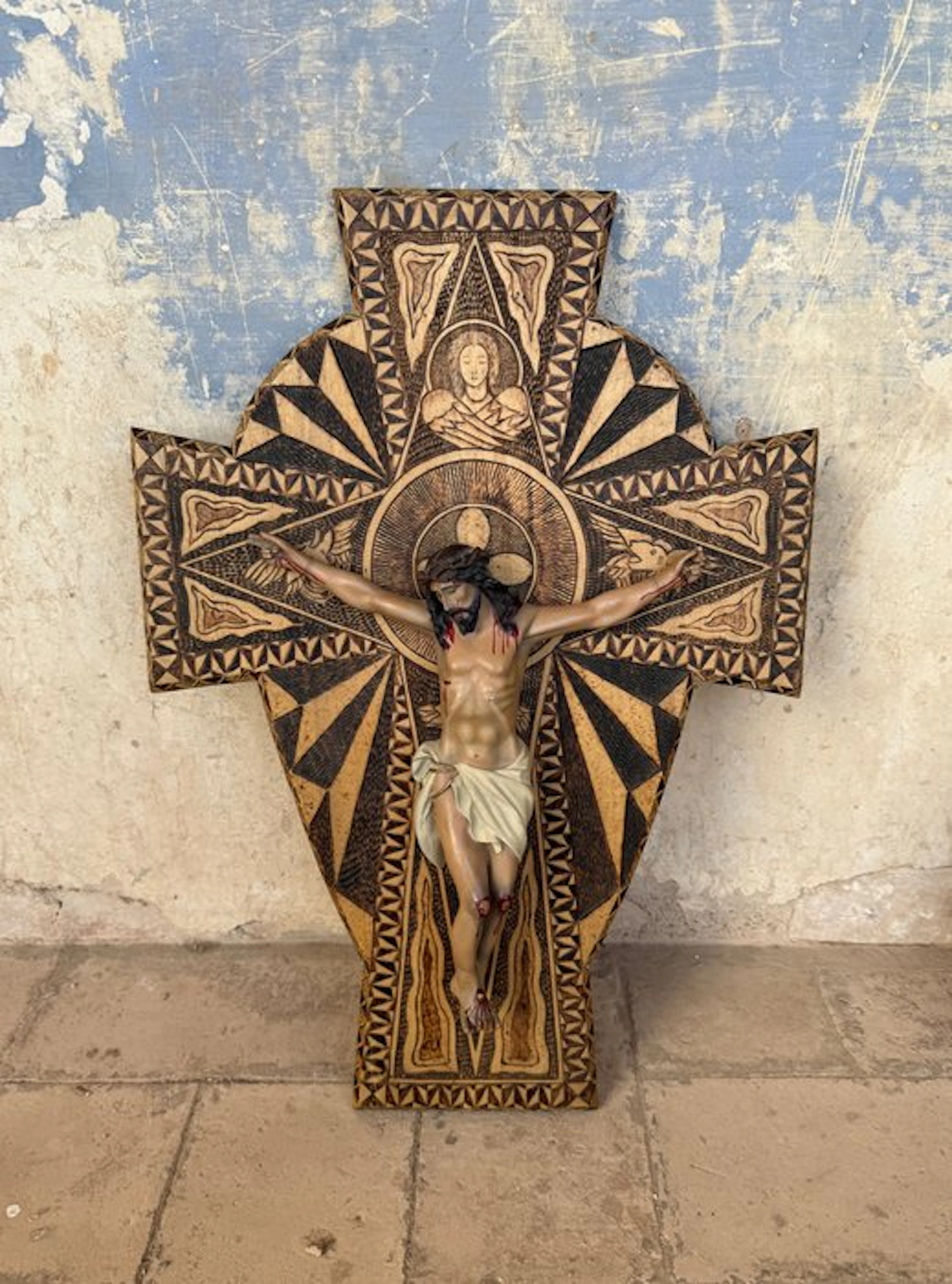 Crucifix - Wood - Twentieth Century - 56 cm