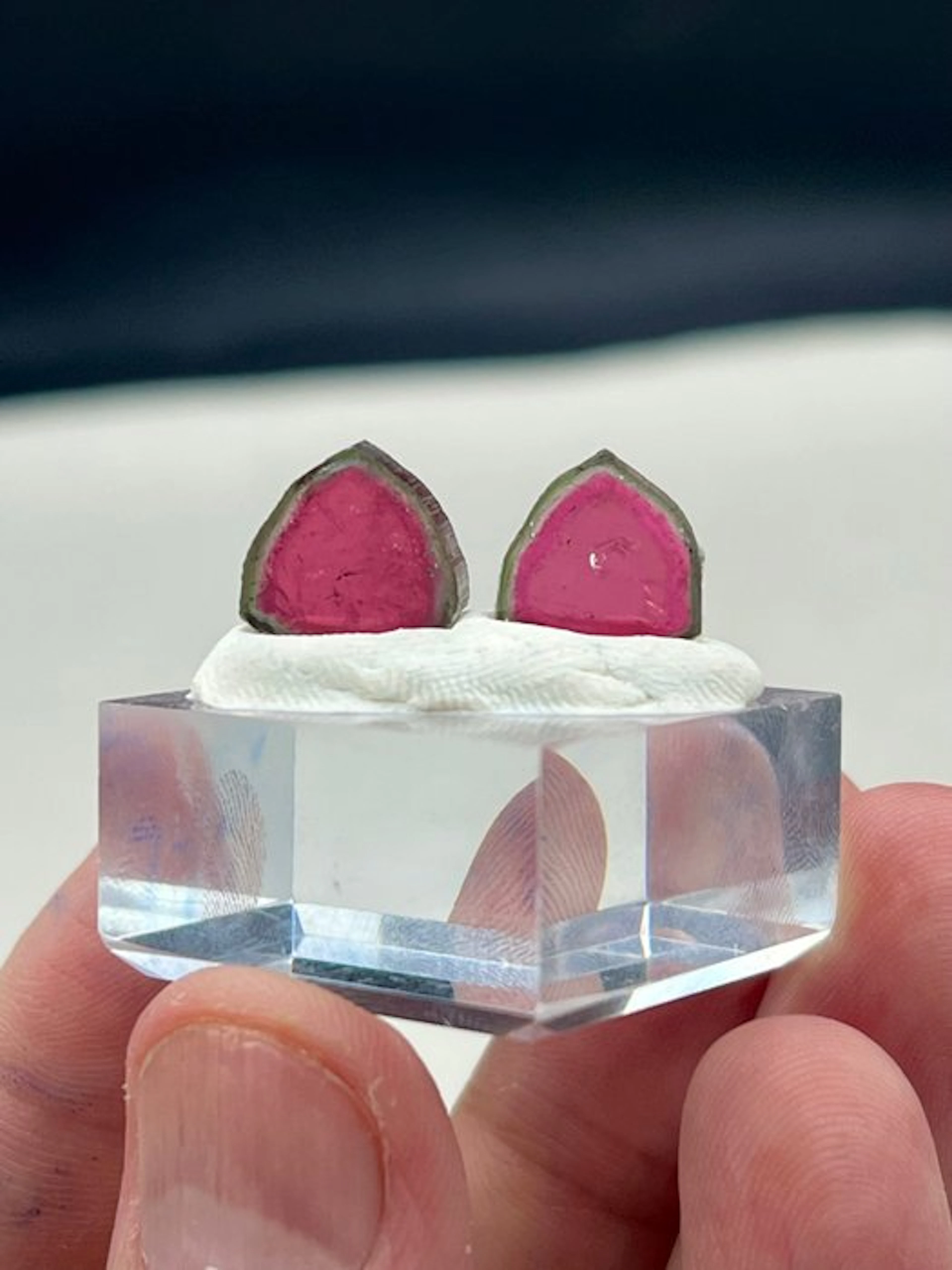 Watermelon tourmaline Slices - Height: 10 mm - Width: 10 mm- 2 g - (1)