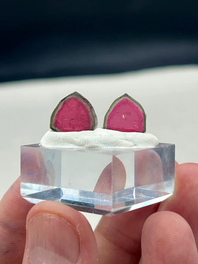 Watermelon tourmaline Slices - Height: 10 mm - Width: 10 mm- 2 g - (1)