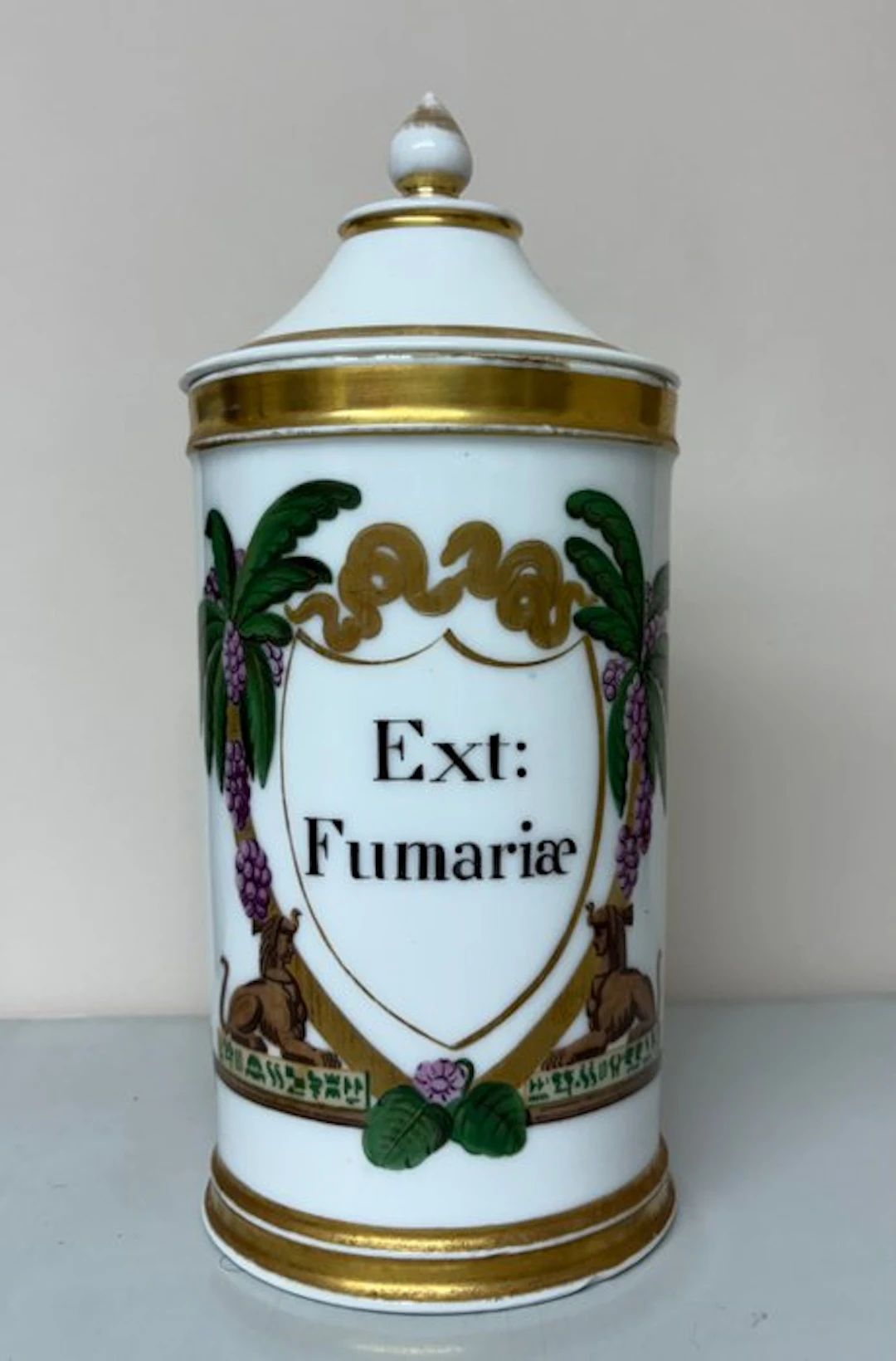 Charles Antoine Acloque - Pharmacy jar - Porcelain - medicine bottle with cap