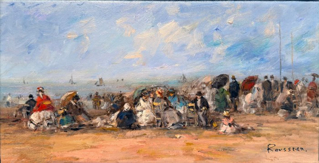 Camille Rousseau (1949) - Trouville Plage – Élégantes au...
