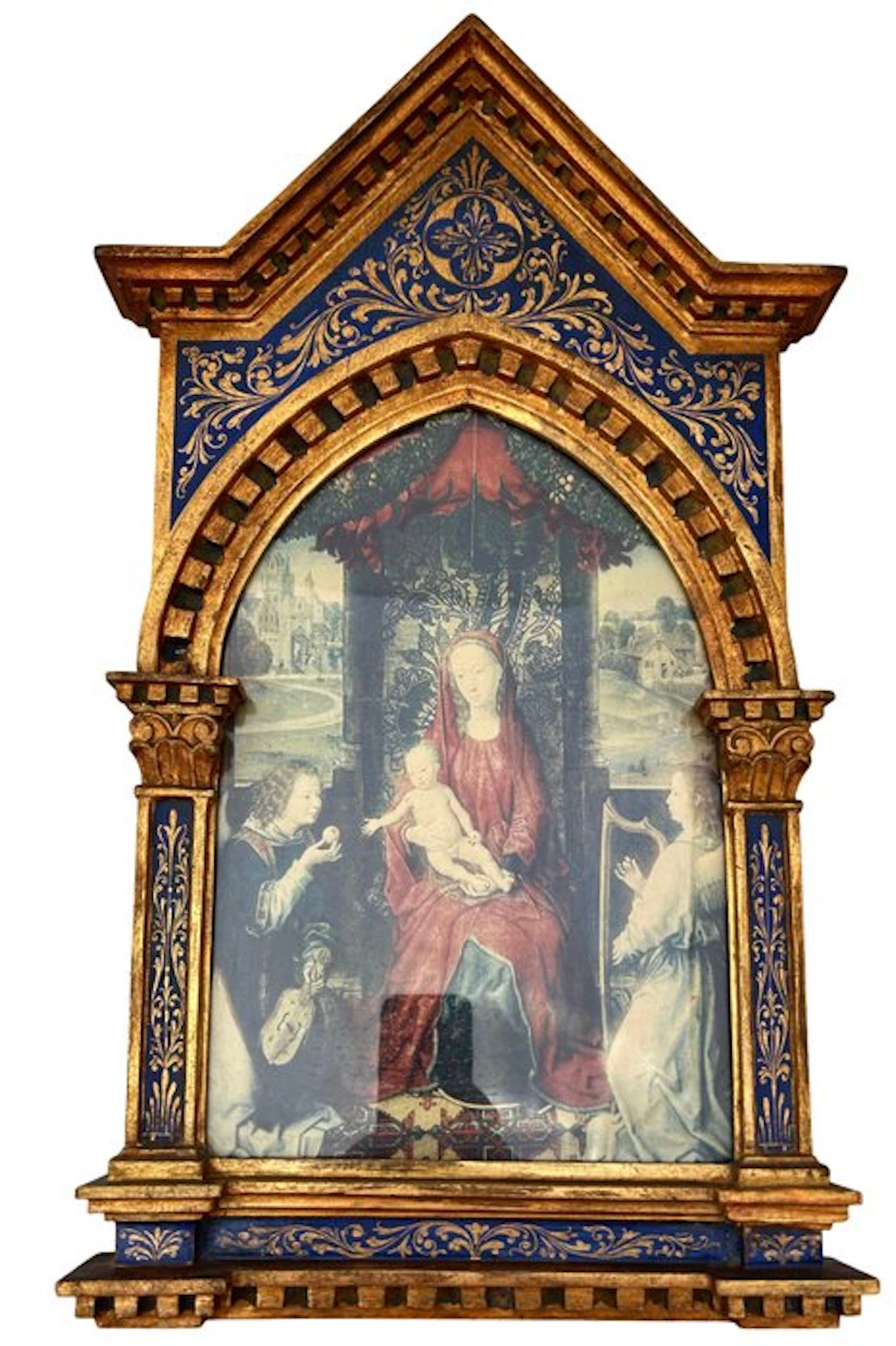 Frame - Wood - Beautiful unique painting - Madonna with Child - 58.5 cm