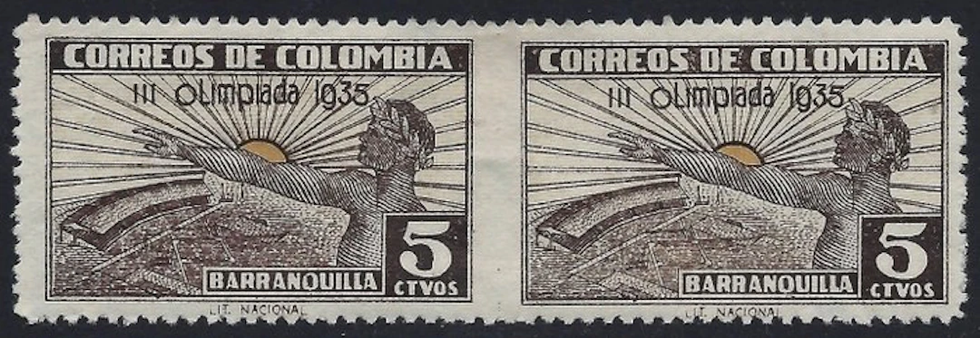 Colombia 1935 - Juegos Barranquilla 5c imperforated - Scott N