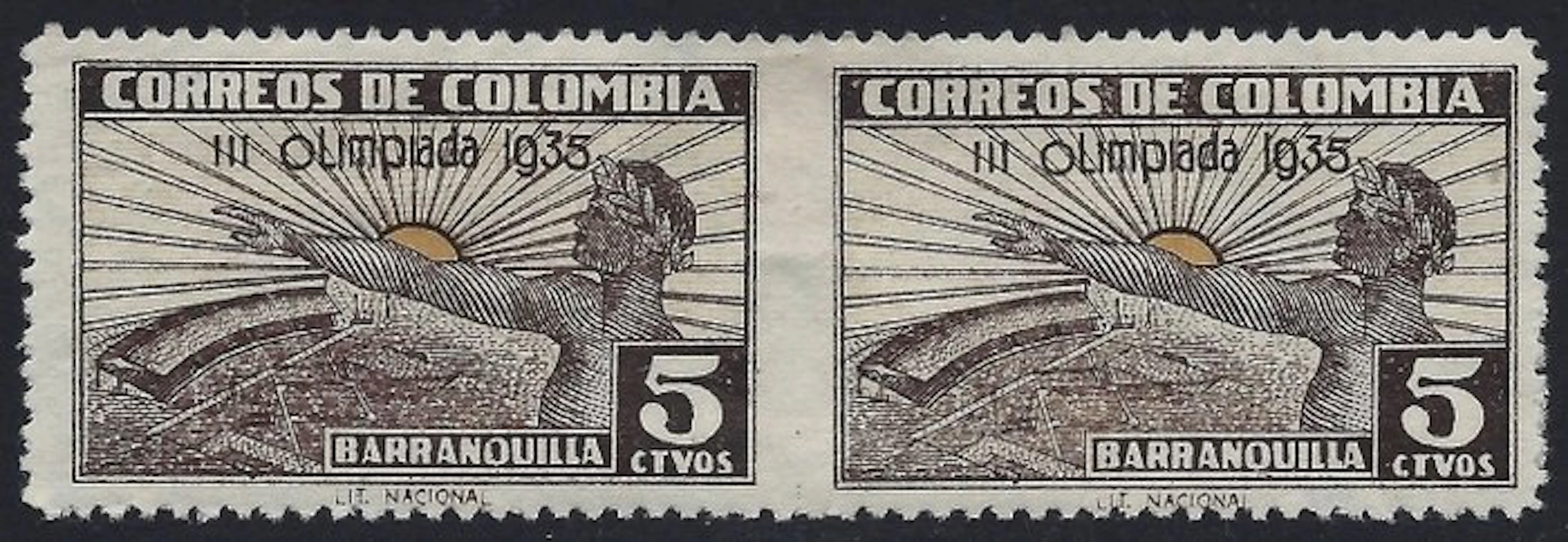 Colombia 1935 - Juegos Barranquilla 5c imperforated - Scott N