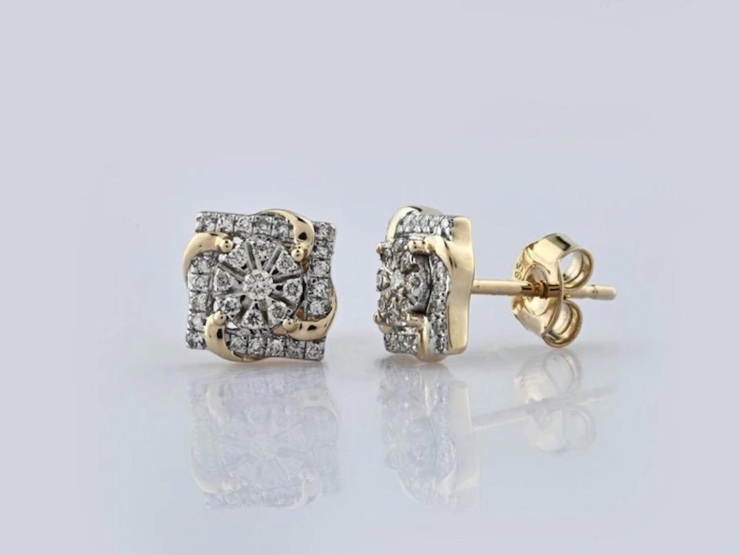 Earrings - 14 kt. Yellow gold - 0.25ct. tw. Diamond (Natural)