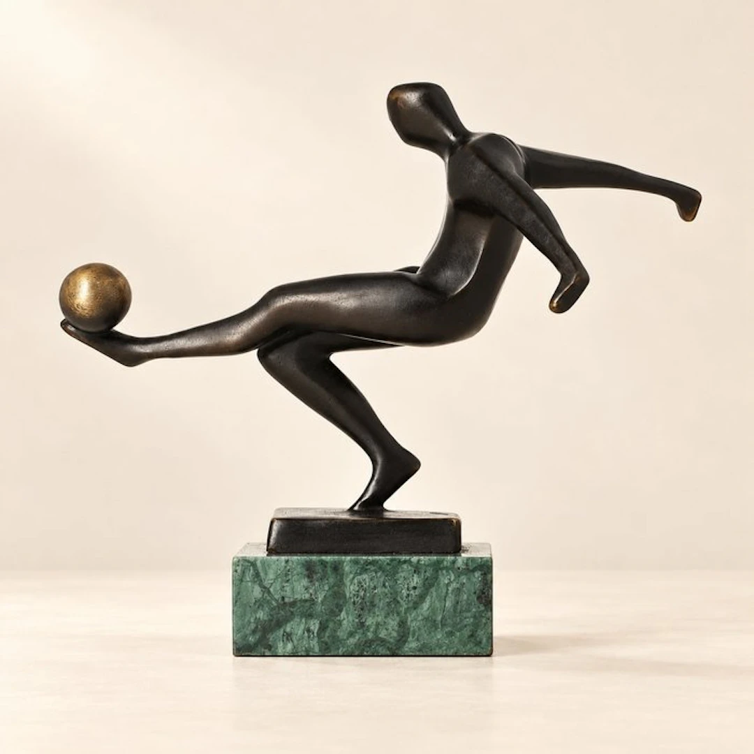 Figurine - Voetballer - Bronze, Marble