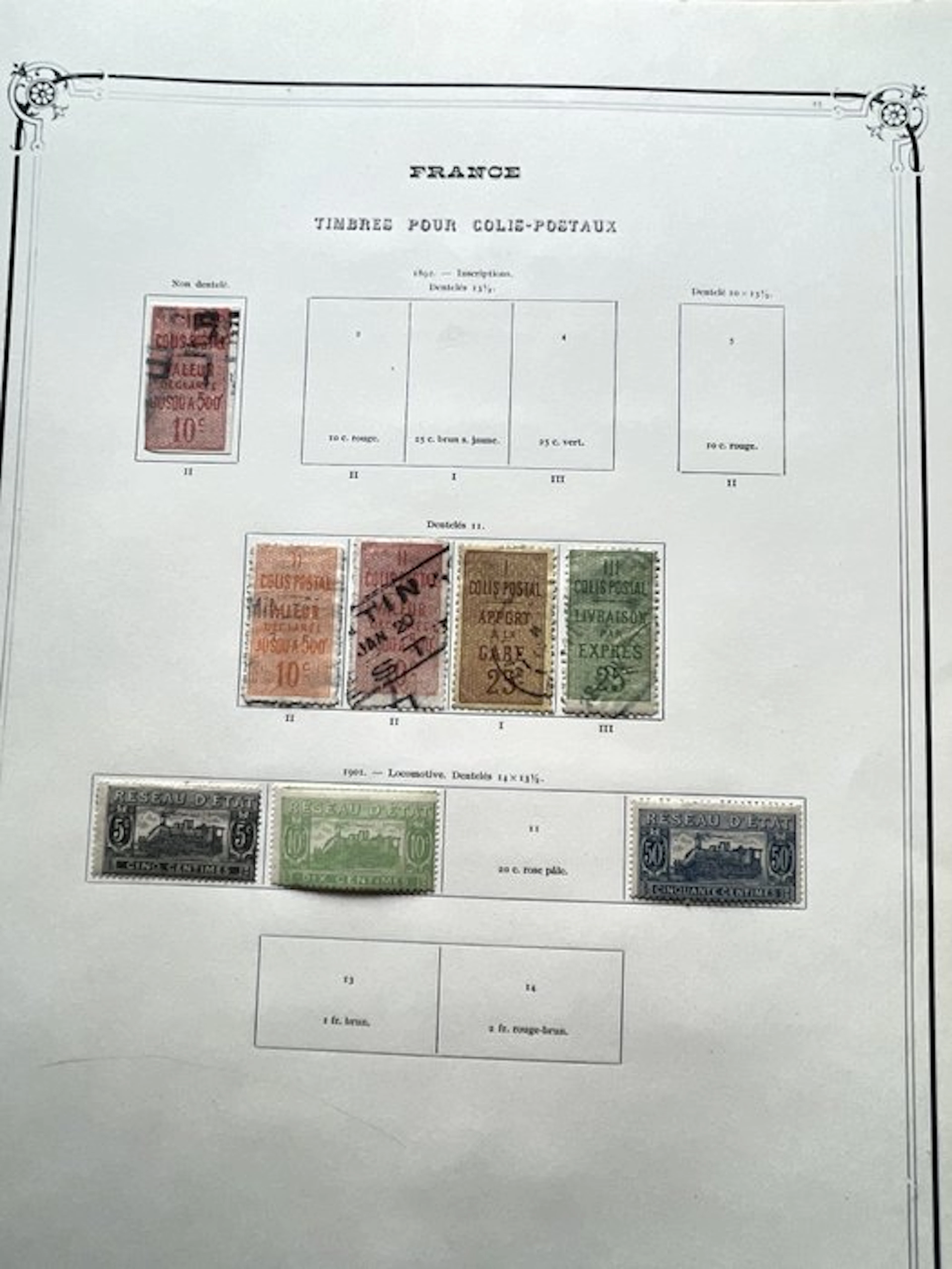France - colis postaux, superbe collection de timbres