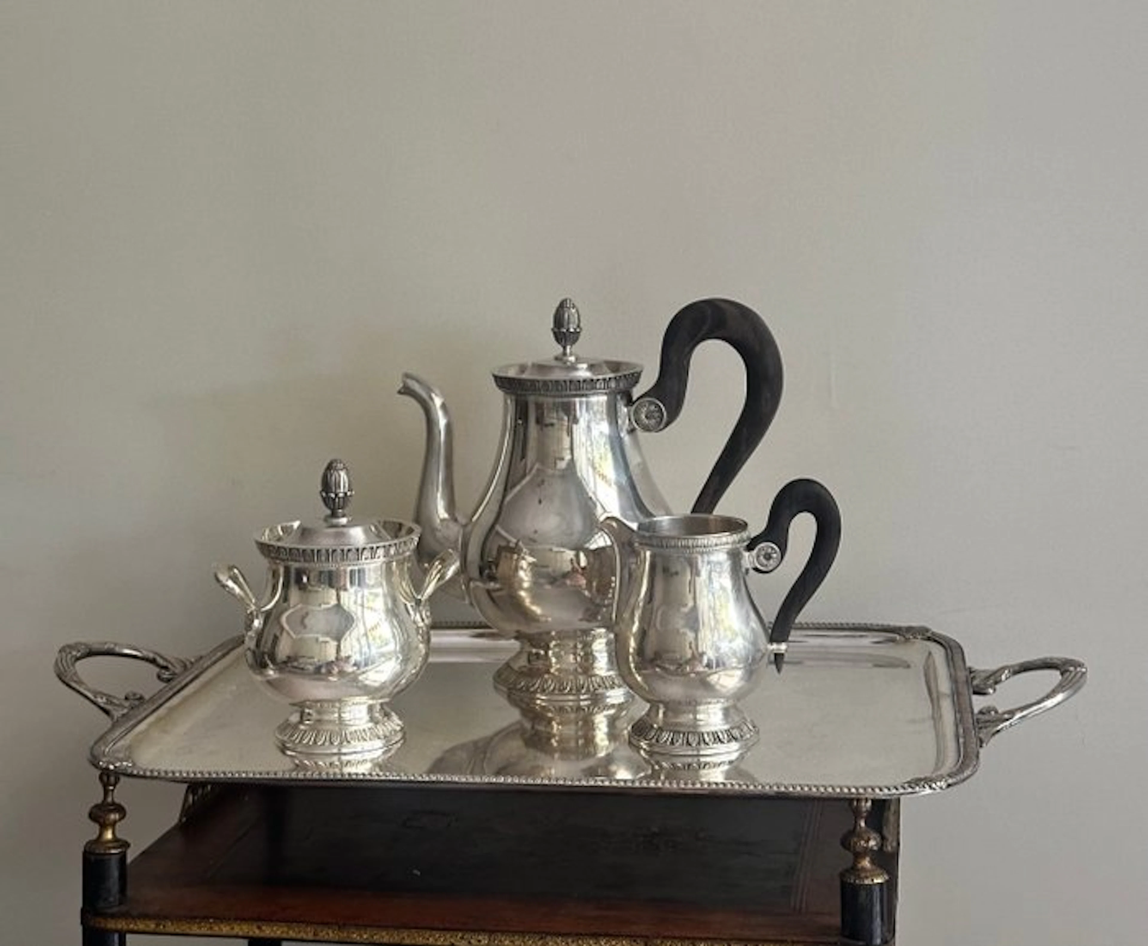 Coffee and tea service - Malmaison - Silverplated - Christofle France – 3-Pie
