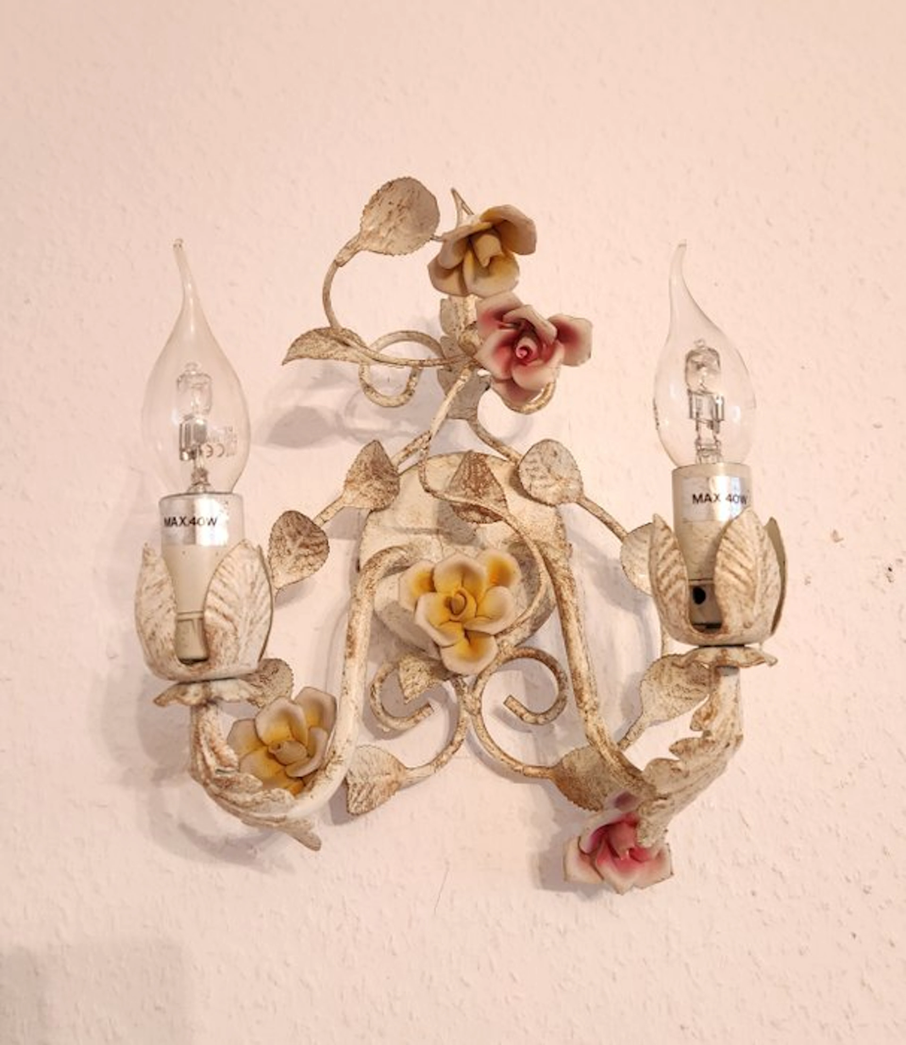 Wall lamp - Iron, Porcelain