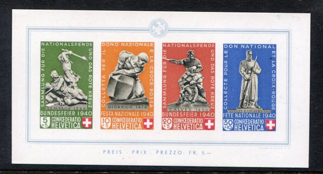 Switzerland - SWITZERLAND 1940 Welfare National fete Day MNH ** Mini Sheet