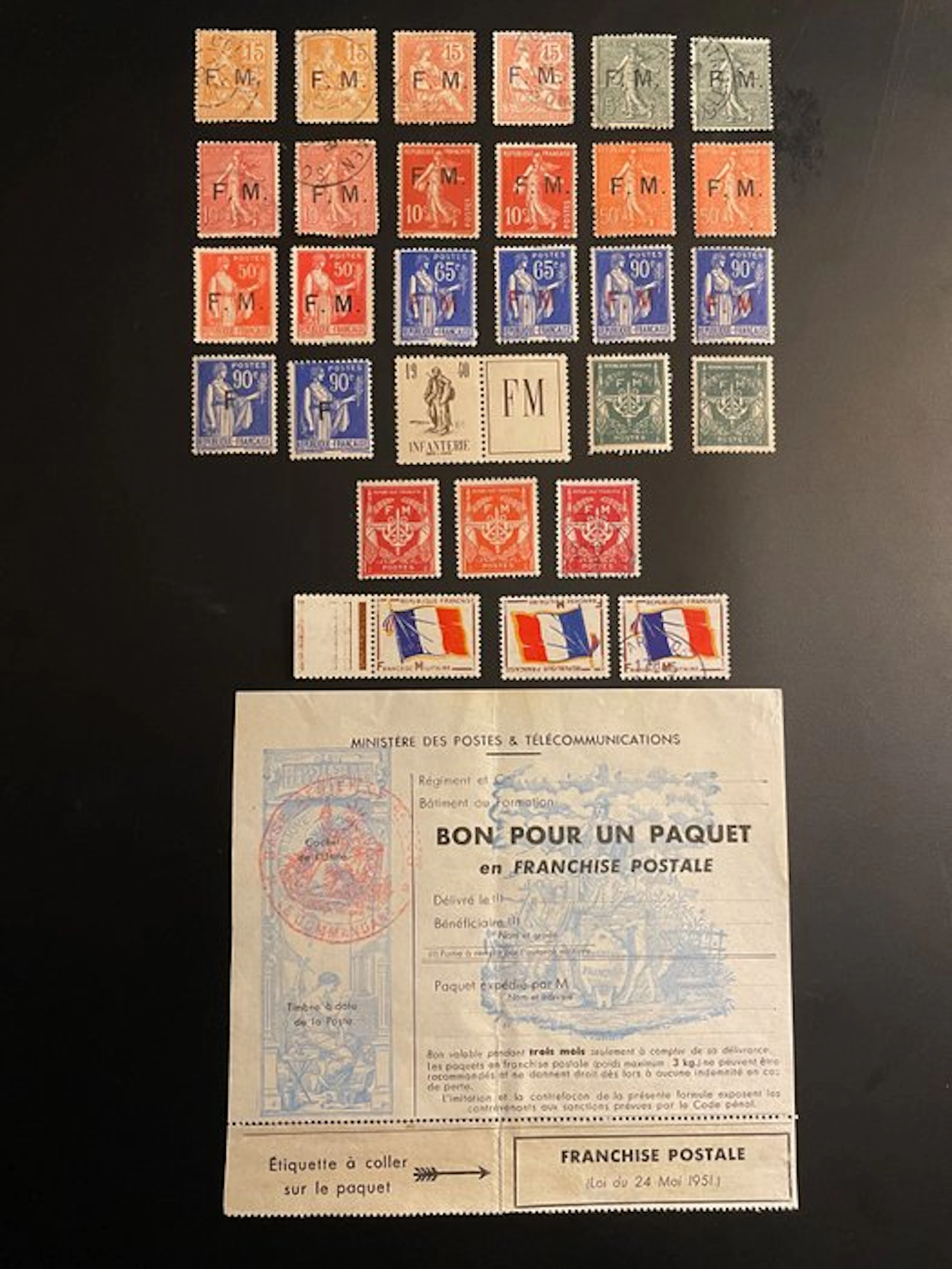 France - Military franking, Colonies, Trial stamps. - Yvert