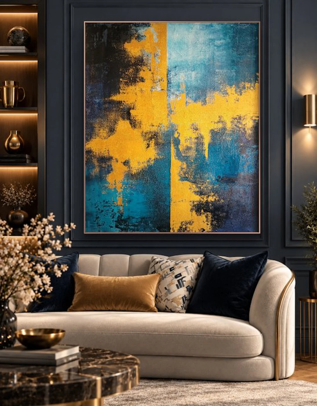 Lyora Art - OCEAN GOLD #65(XL) Acrylic painting - Hand signed - 2025