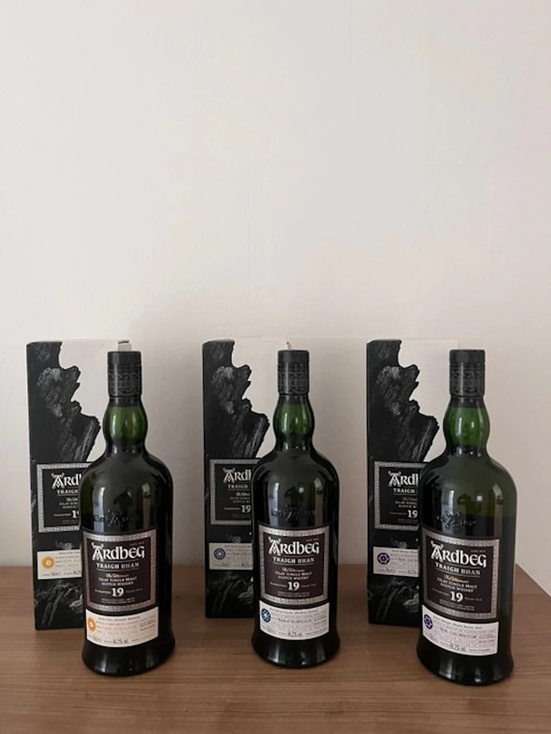 Ardbeg 19 years old Traigh Bhan Batch no. 3, 4 & 5 - 70cl - 3 bottles