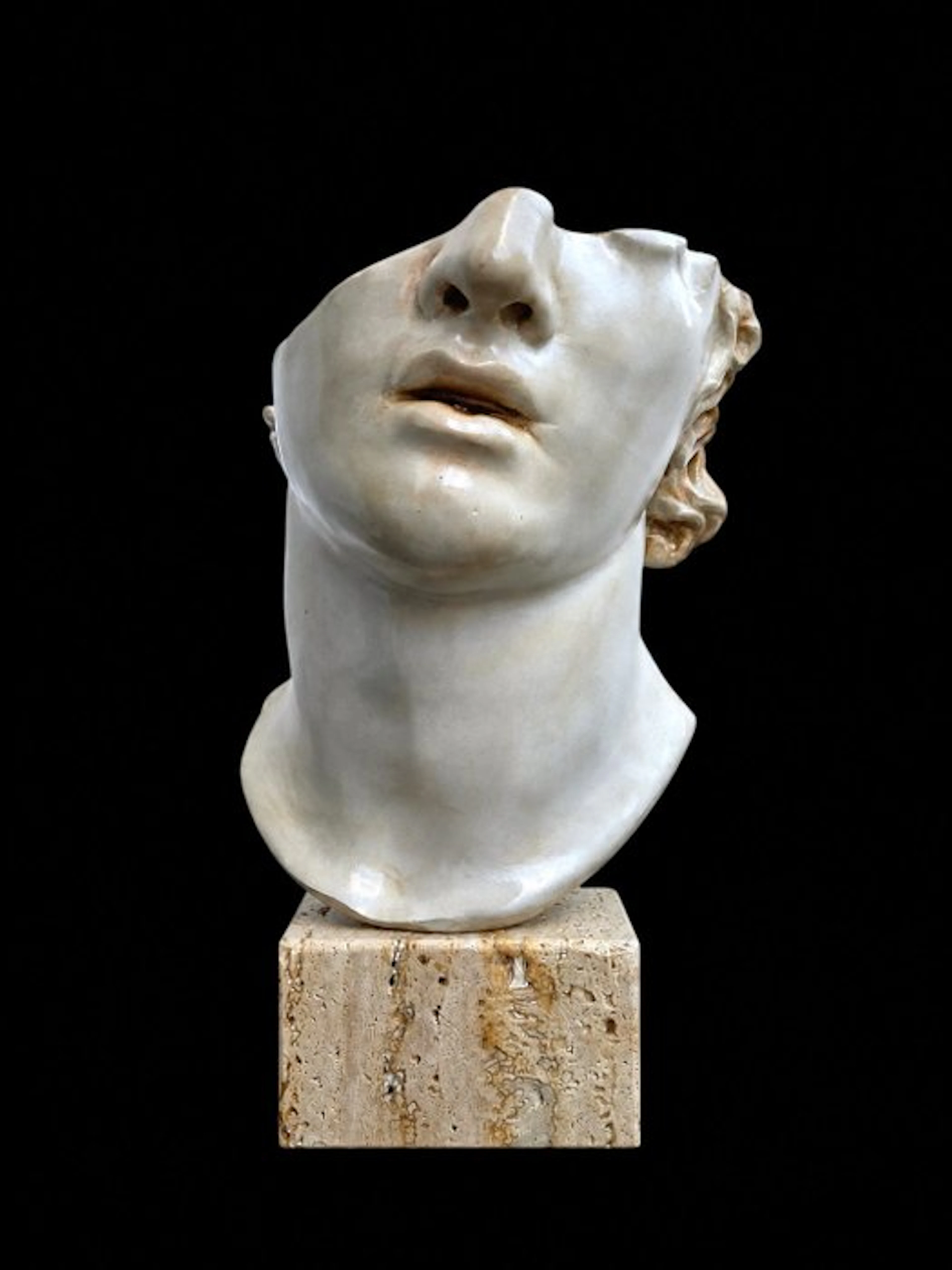 Figure - Half-head of Alexander the Great - 32 cm - marble powder