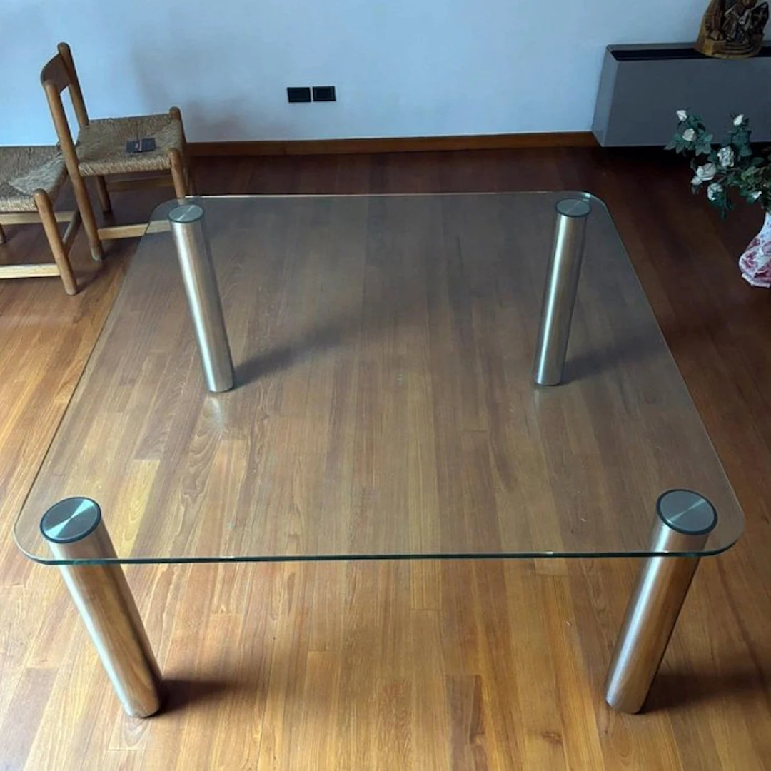 Zanotta - Marco Zanuso - Dining table - Marcuso - Crystal, Steel