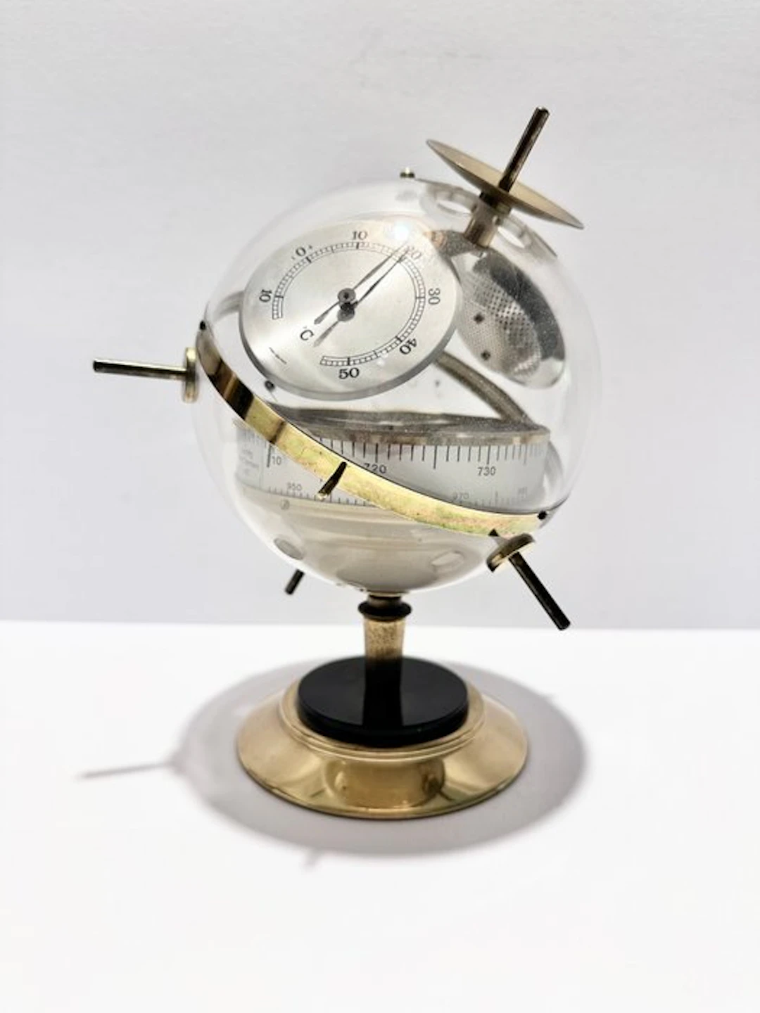 Weather station - Brass, Acrylic glass - Sputnik style weather station