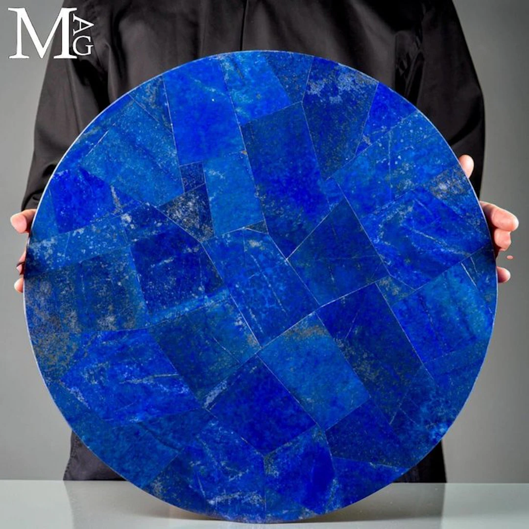 Vibrant Royal Blue Afghan Lapis Lazuli with Rich Golden...