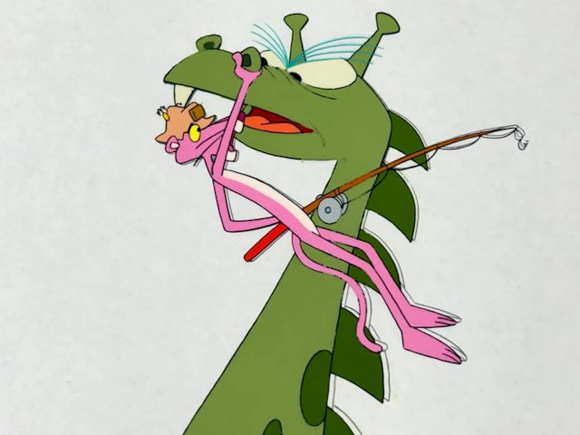 Friz Freleng - Original animation cel and drawing of Pink...