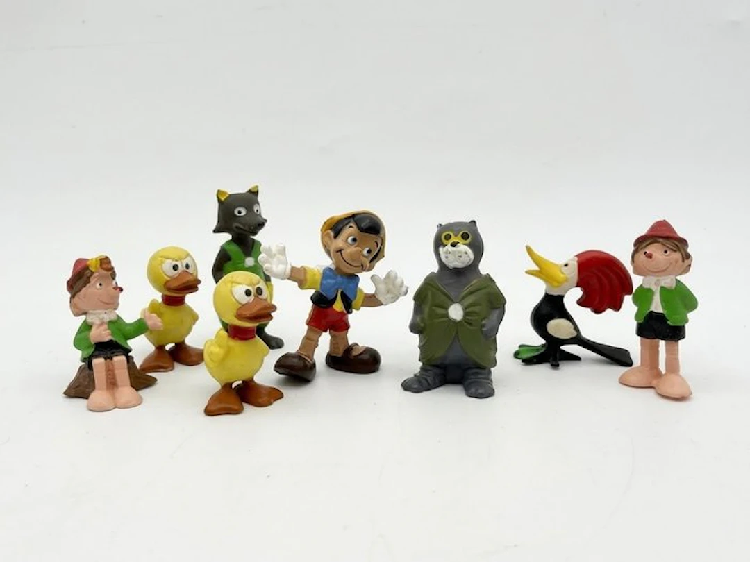 apollo , Disney - Figure - 8 vintage rubberen figuren (8) - Rubber