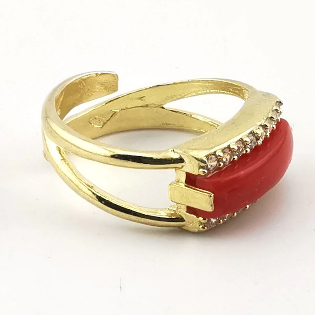 Coral - Silver - Ring - Italian craftsmanship