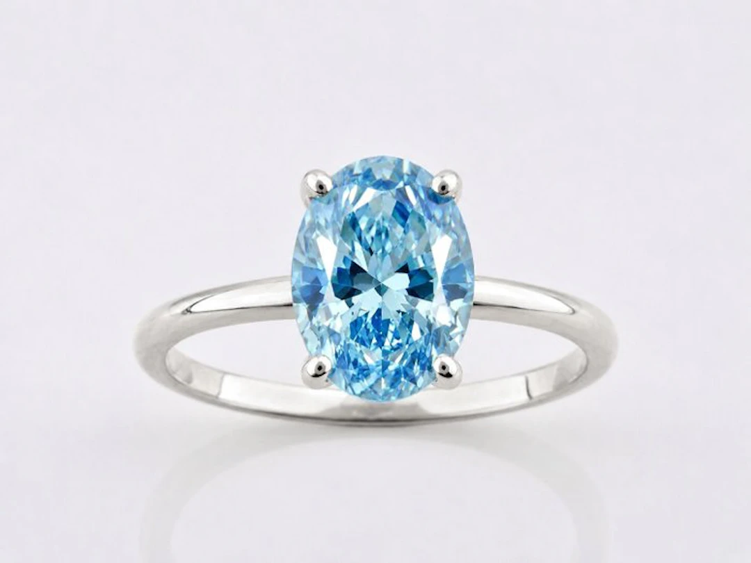 No reserve price - Ring - 14 kt. White gold - 2.14ct. tw. Topaz