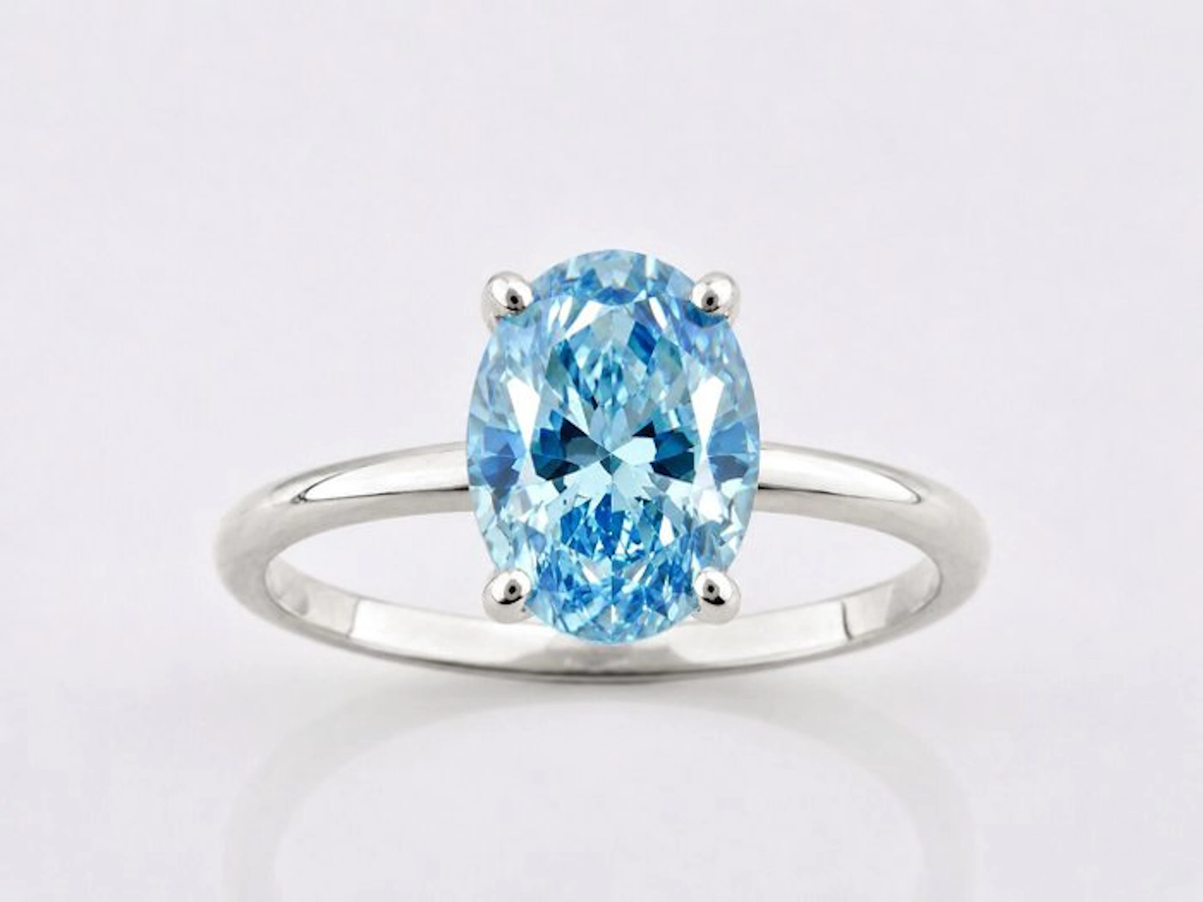 No reserve price - Ring - 14 kt. White gold - 2.14ct. tw. Topaz