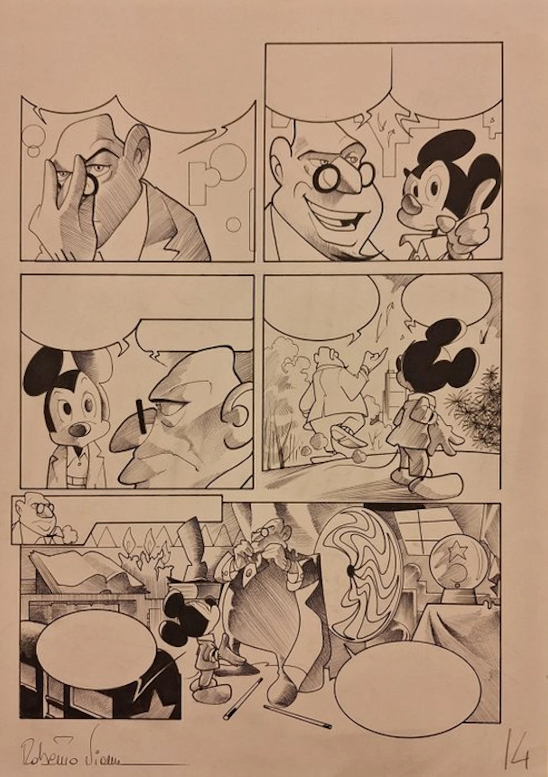 Roberto Vian - 1 Original page - Mickey Mouse - Topolino...