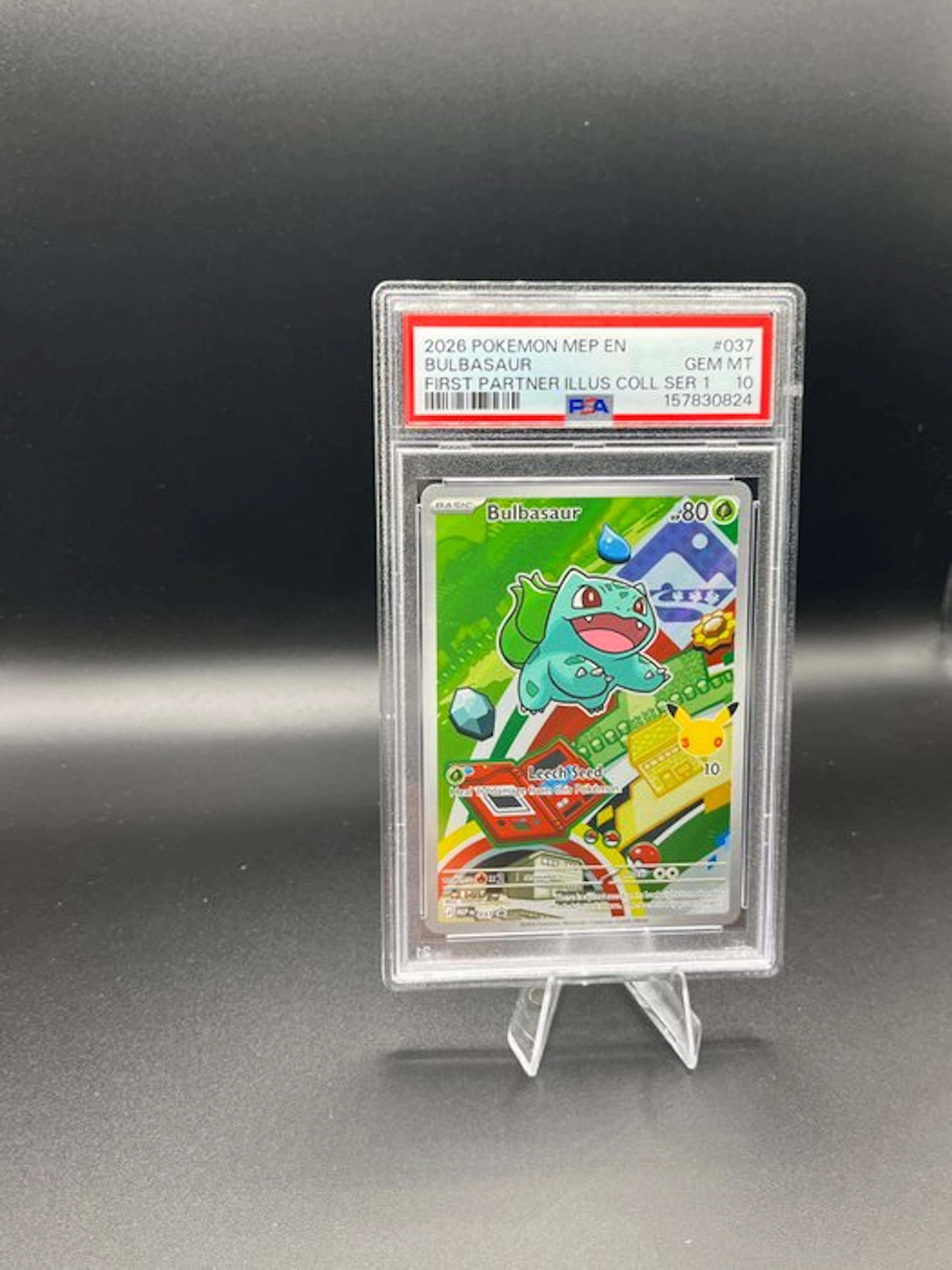 Pokémon - 1 Graded card - Bulbasaur 037 First Ill Coll Series Full art - PSA 10