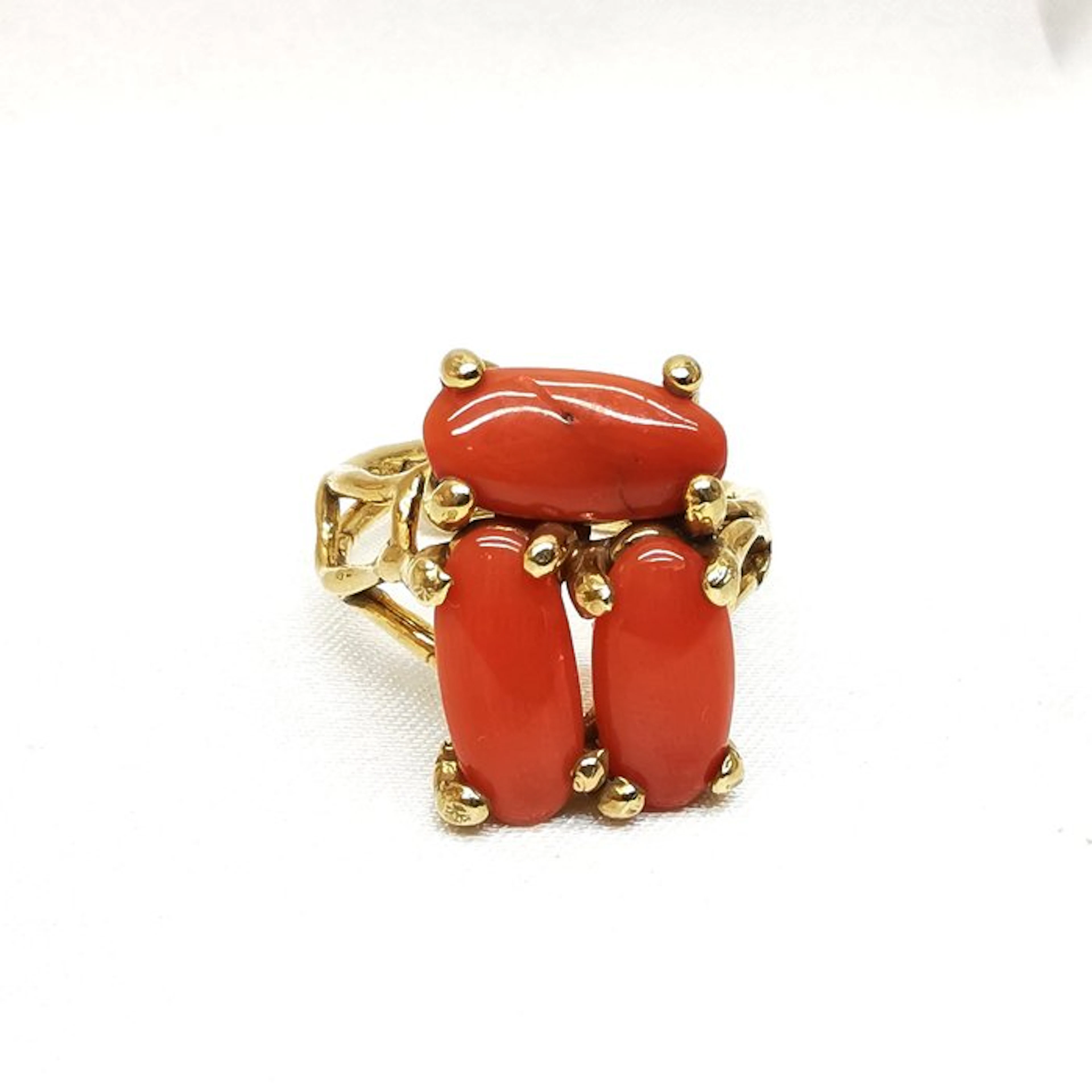 Coral - Sterling Silver 925 - Ring - Italian craftsmanship