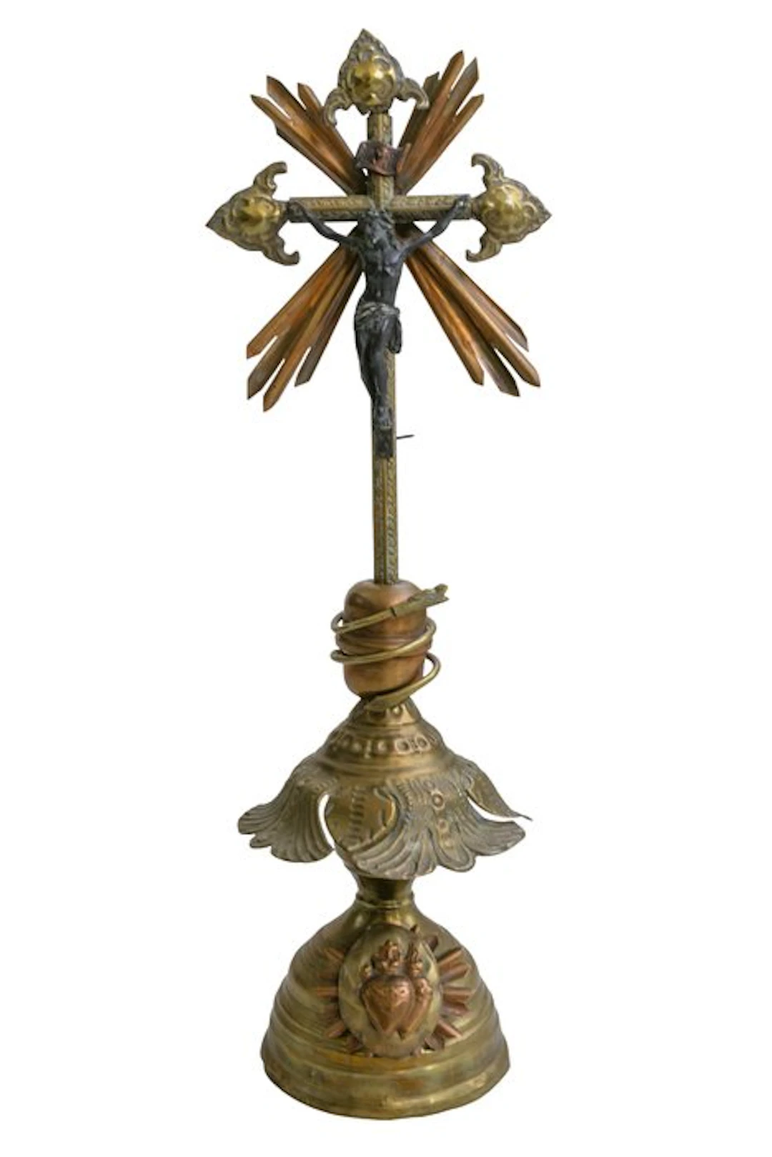 Gothic Cross - Gilt brass - 1850-1900 - 46 cm
