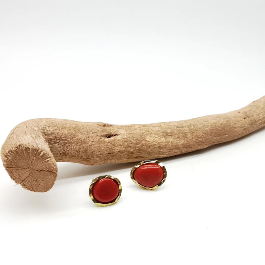Coral - Silver - Earrings - Italian craftsmanship