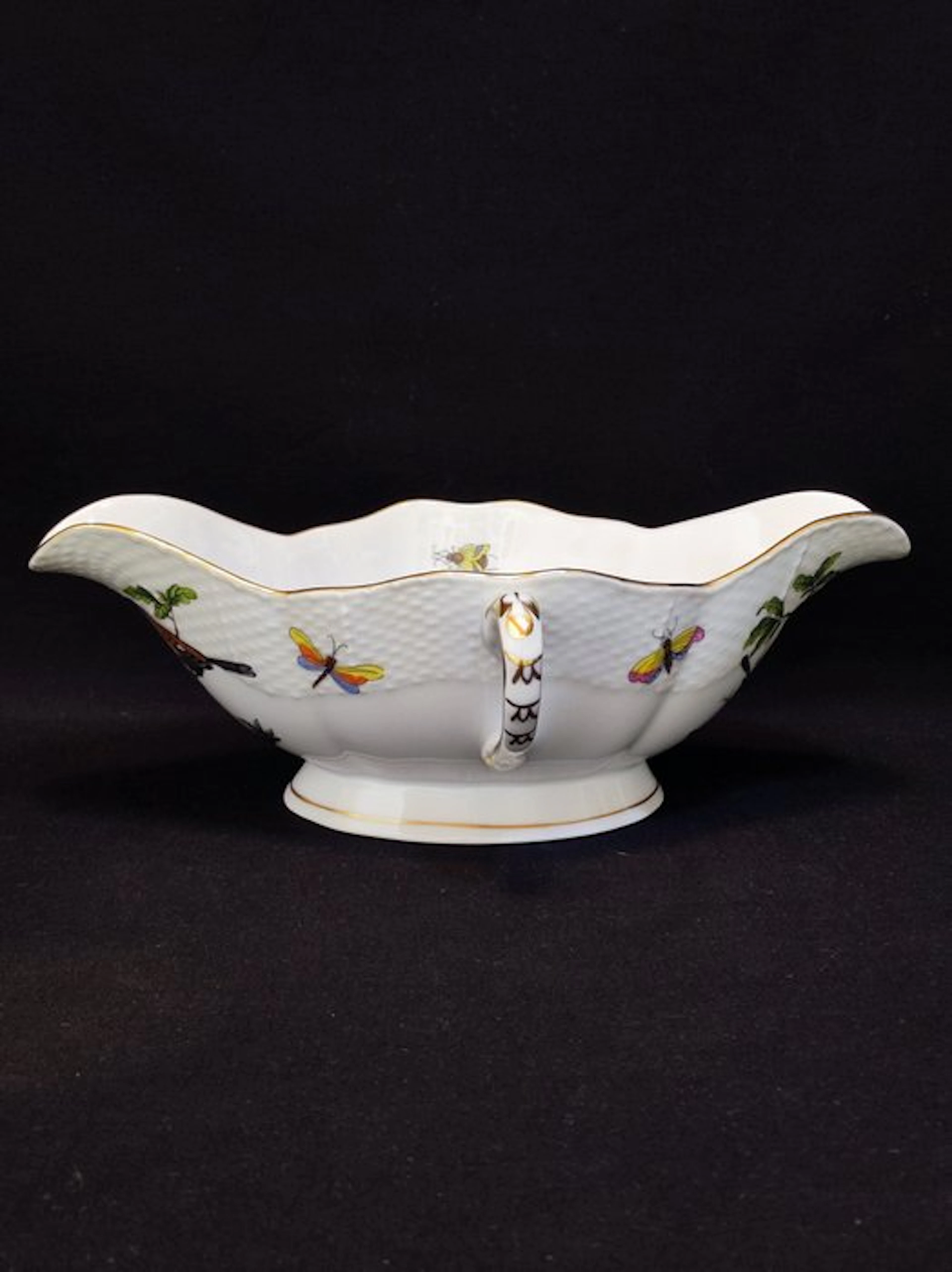 Herend - Gravy boat - 220/RO Sauce Boat Rothschild with Gold Rim - Porcelain