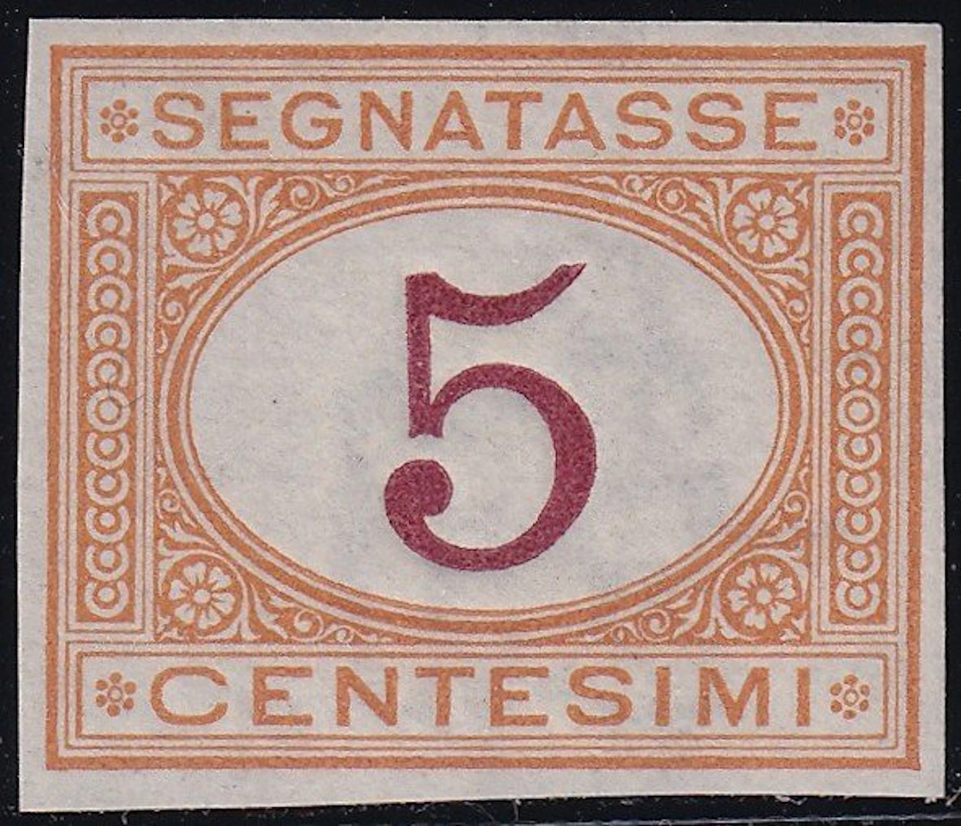 Italy Kingdom 1870 - Stamp Essay – 5c ochre and carmine Sass P5
